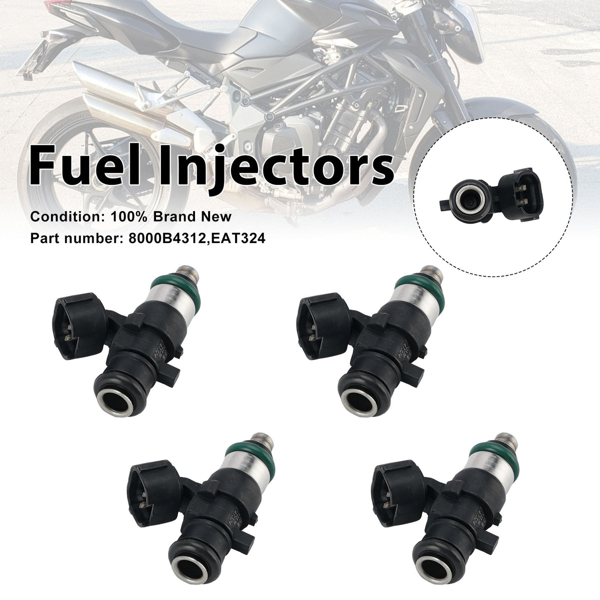 4PC Injecteurs de carburant 8000B4312 EAT324 pour MV Agusta F4 1000S 1000R