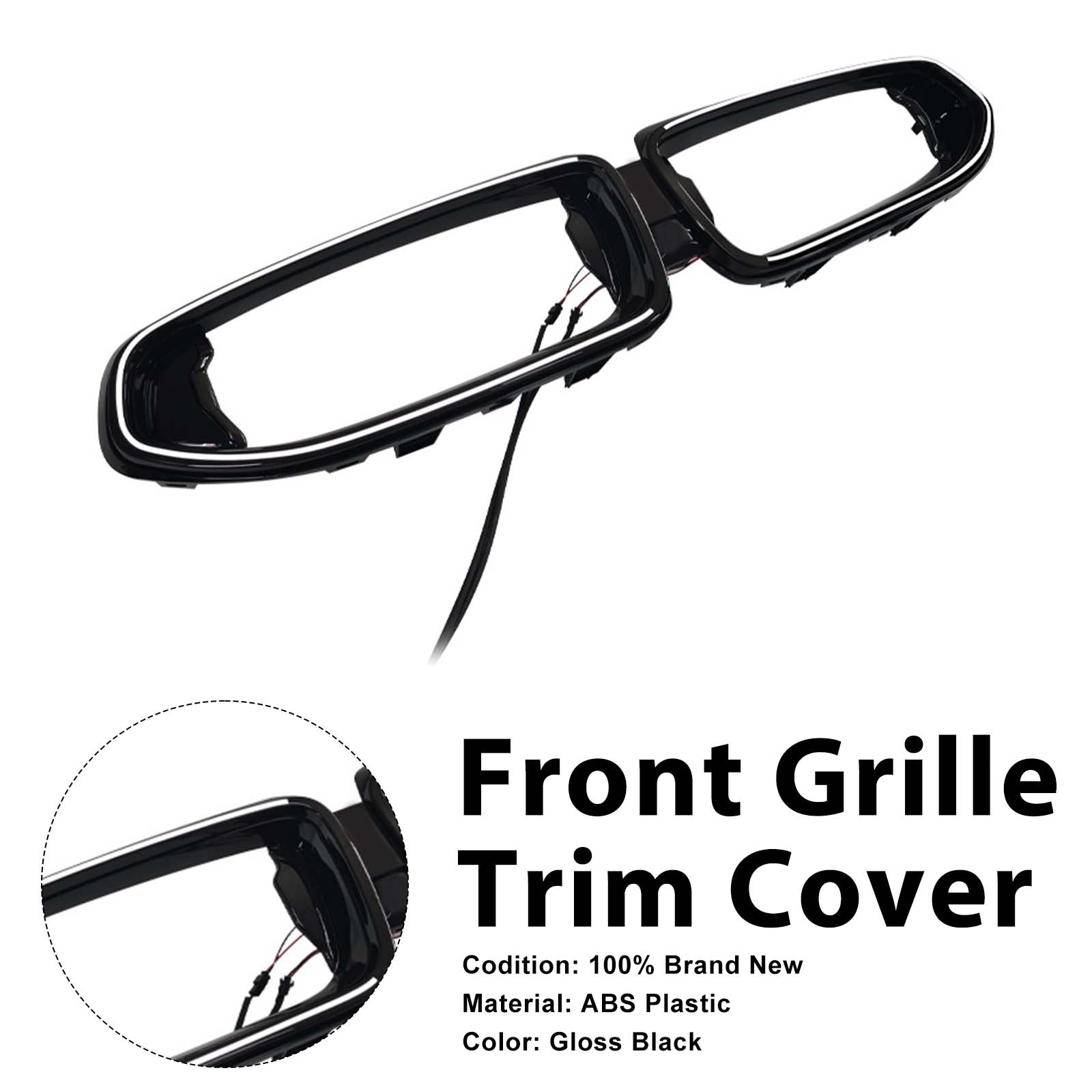 Black Front Bumper Grill Trim Cover Pour BMW G42 M240I 2022-2026 2Door W/Led