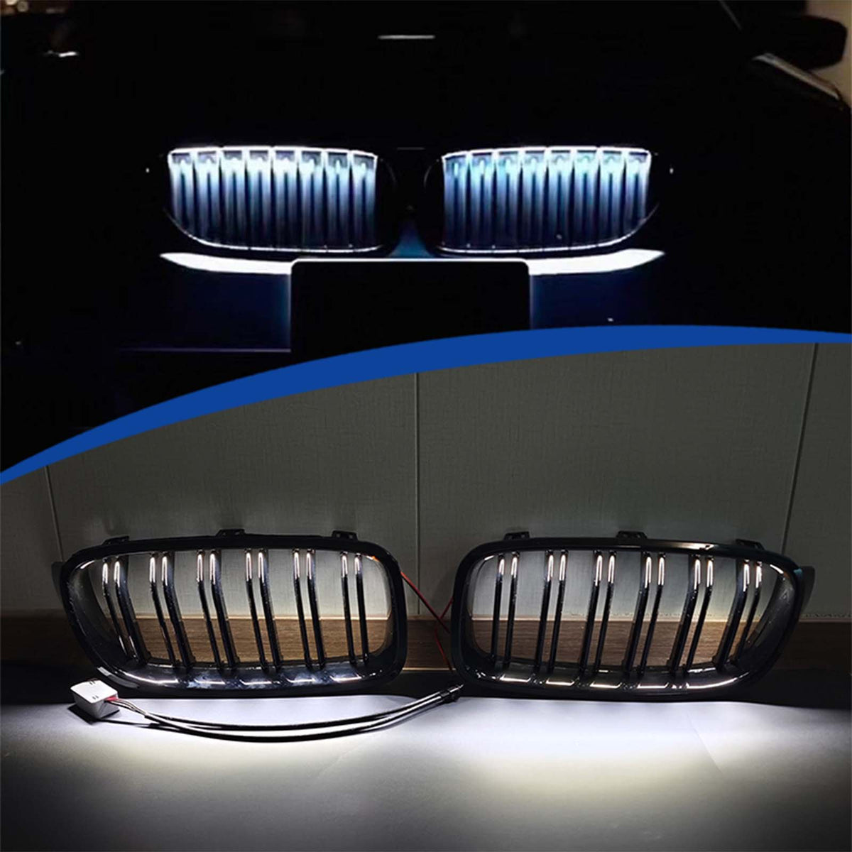 Double Slat Front Kidney Grille Grill Pour BMW 3 Series F30 F35 2012-2019