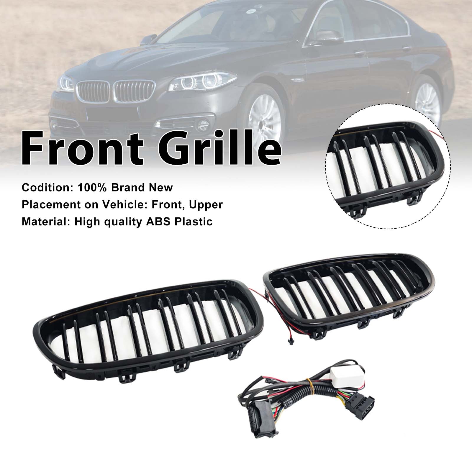 Front Bumper Grill Grille Pour BMW 5 Series F10 F11 2010-2016 W/LED