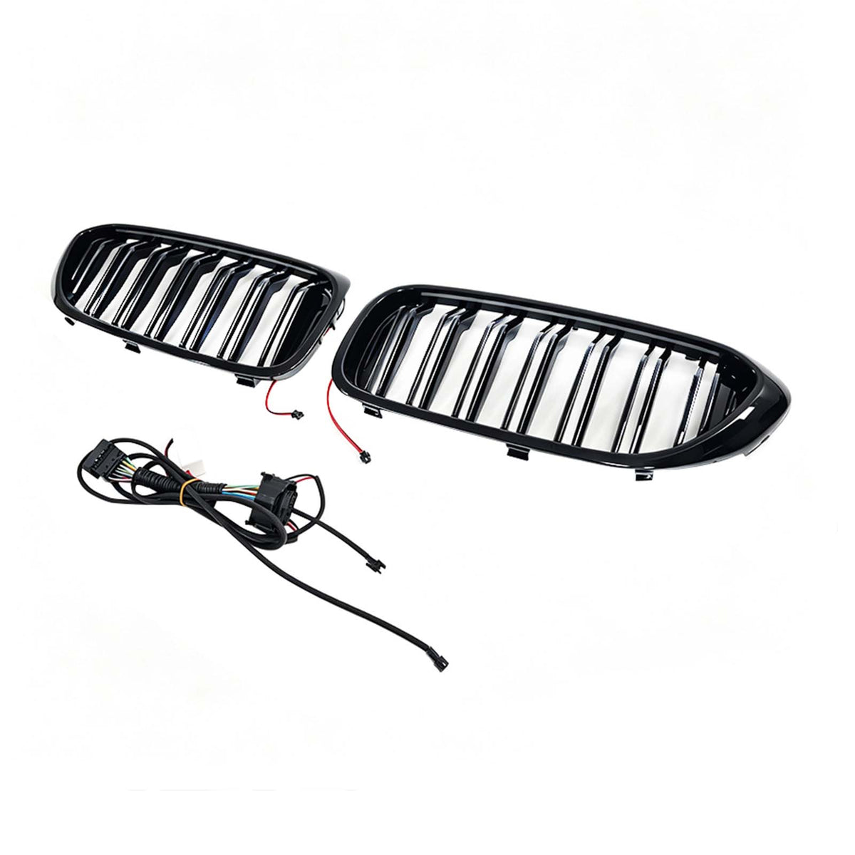 Double Slat Front Kidney Grille Pour BMW 5 Series G30 G31 2017-2020 W/LED