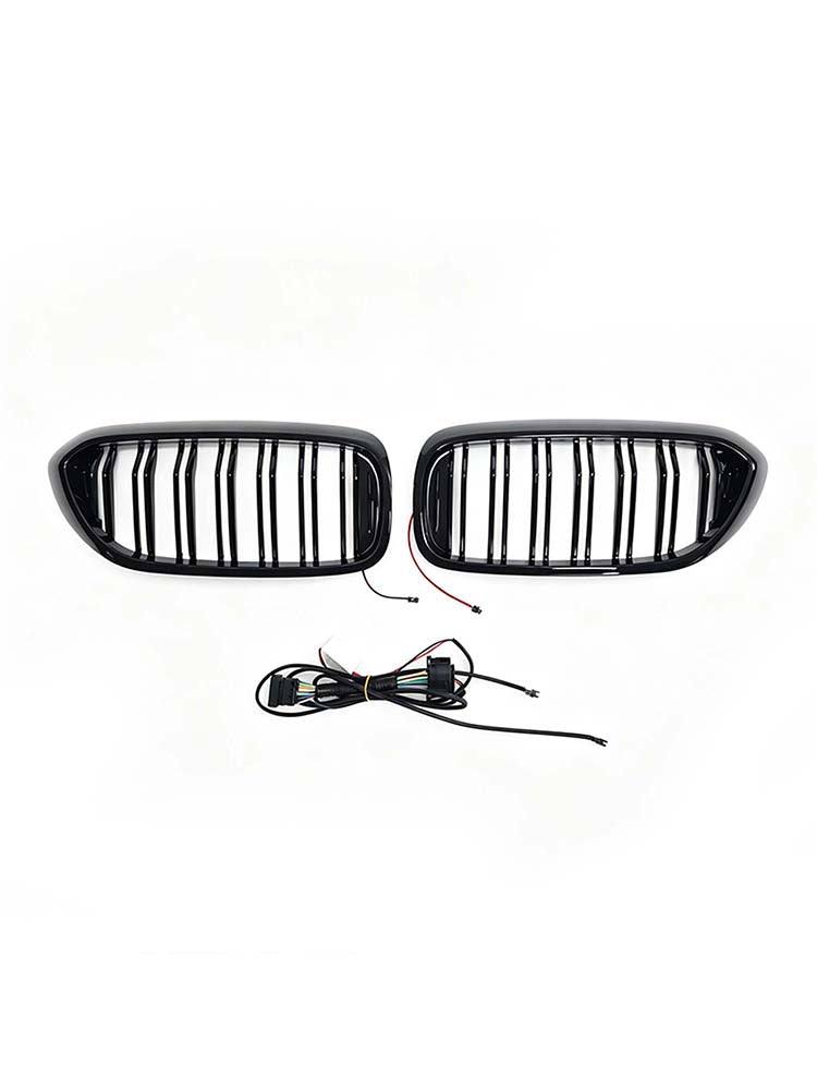 Double Slat Front Kidney Grille Pour BMW 5 Series G30 G31 2017-2020 W/LED