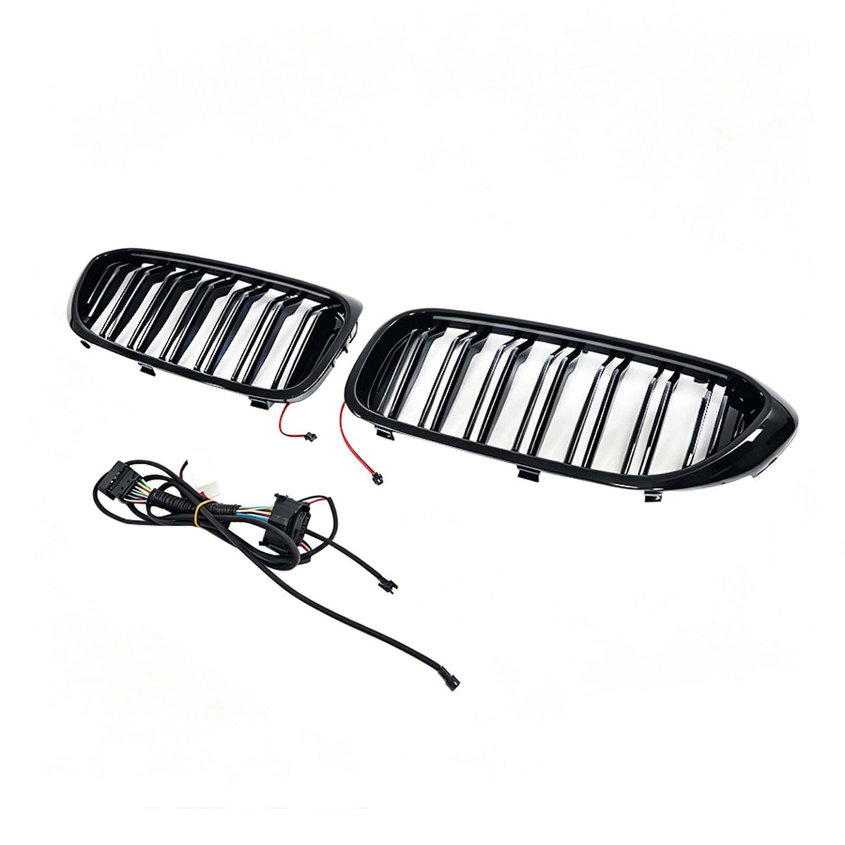 Double Slat Front Kidney Grille Pour BMW 5 Series G30 G31 2017-2020 W/LED