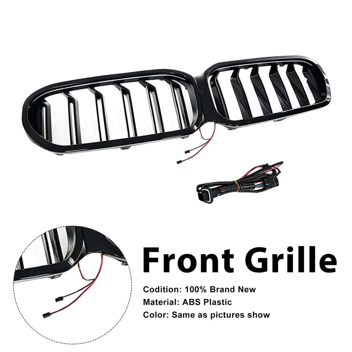 Front Kidney Grill Grille Pour BMW 5-Series G30 G38 2021-2024 W/LED