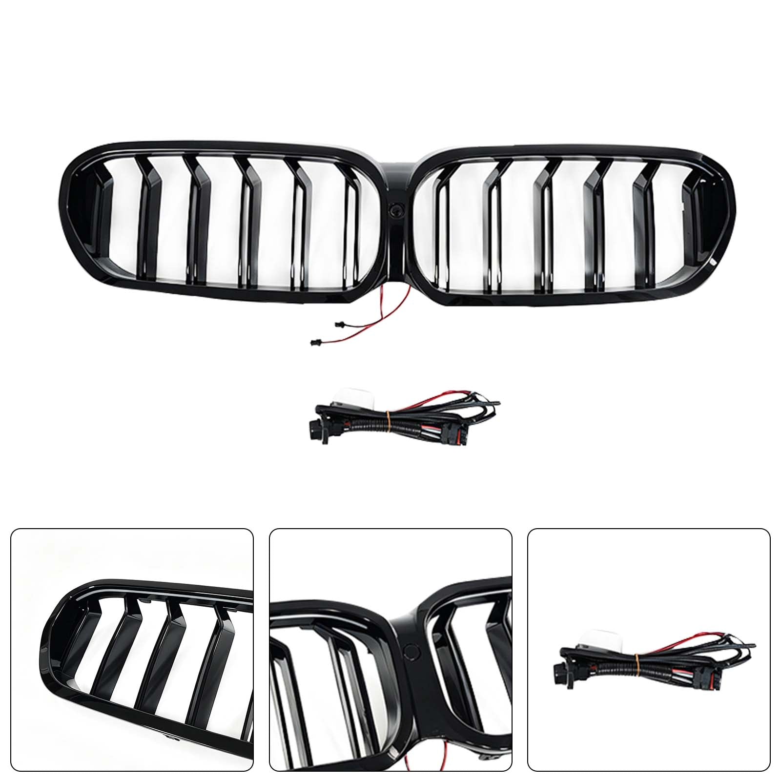 Front Kidney Grill Grille Pour BMW 5-Series G30 G38 2021-2024 W/LED