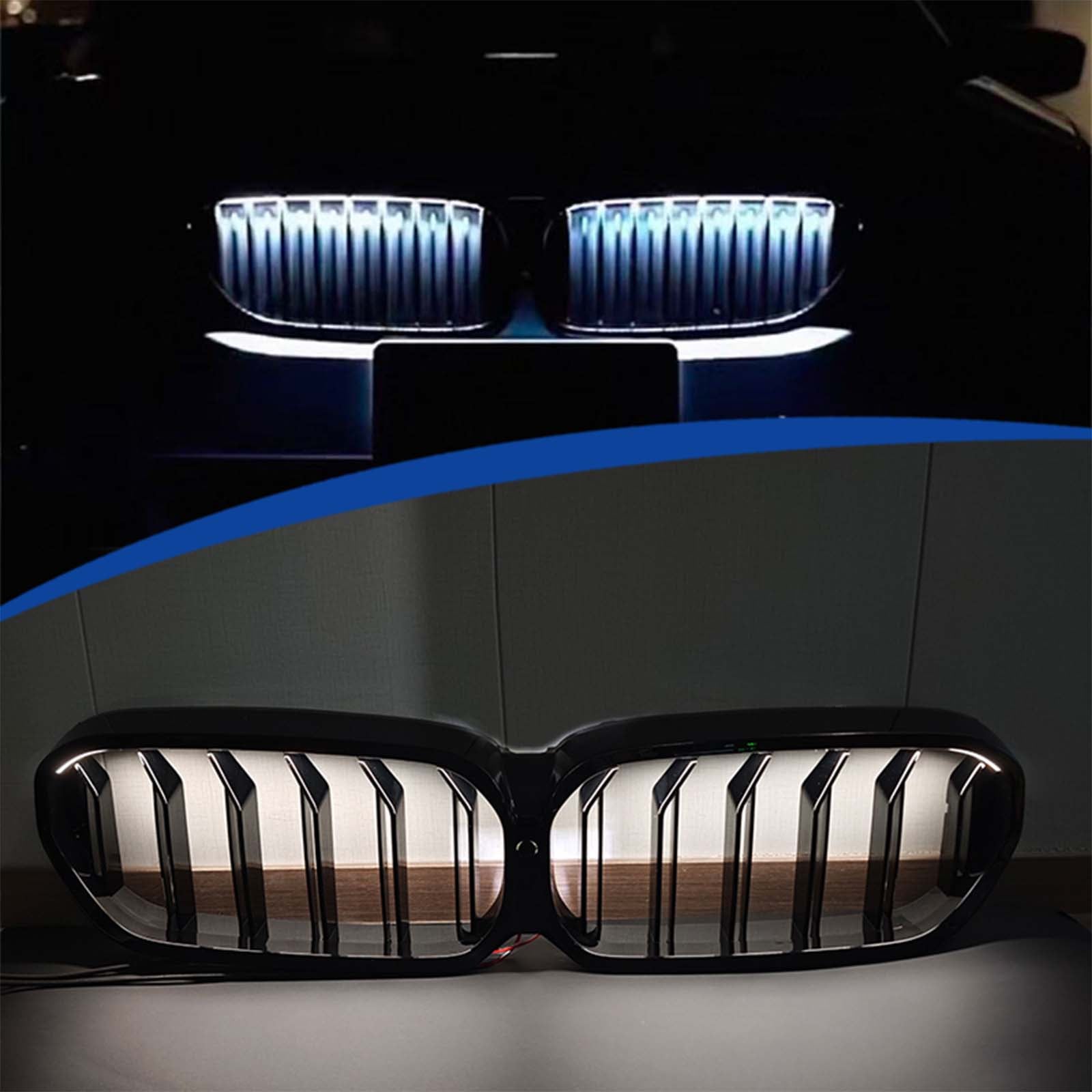 Front Kidney Grill Grille Pour BMW 5-Series G30 G38 2021-2024 W/LED