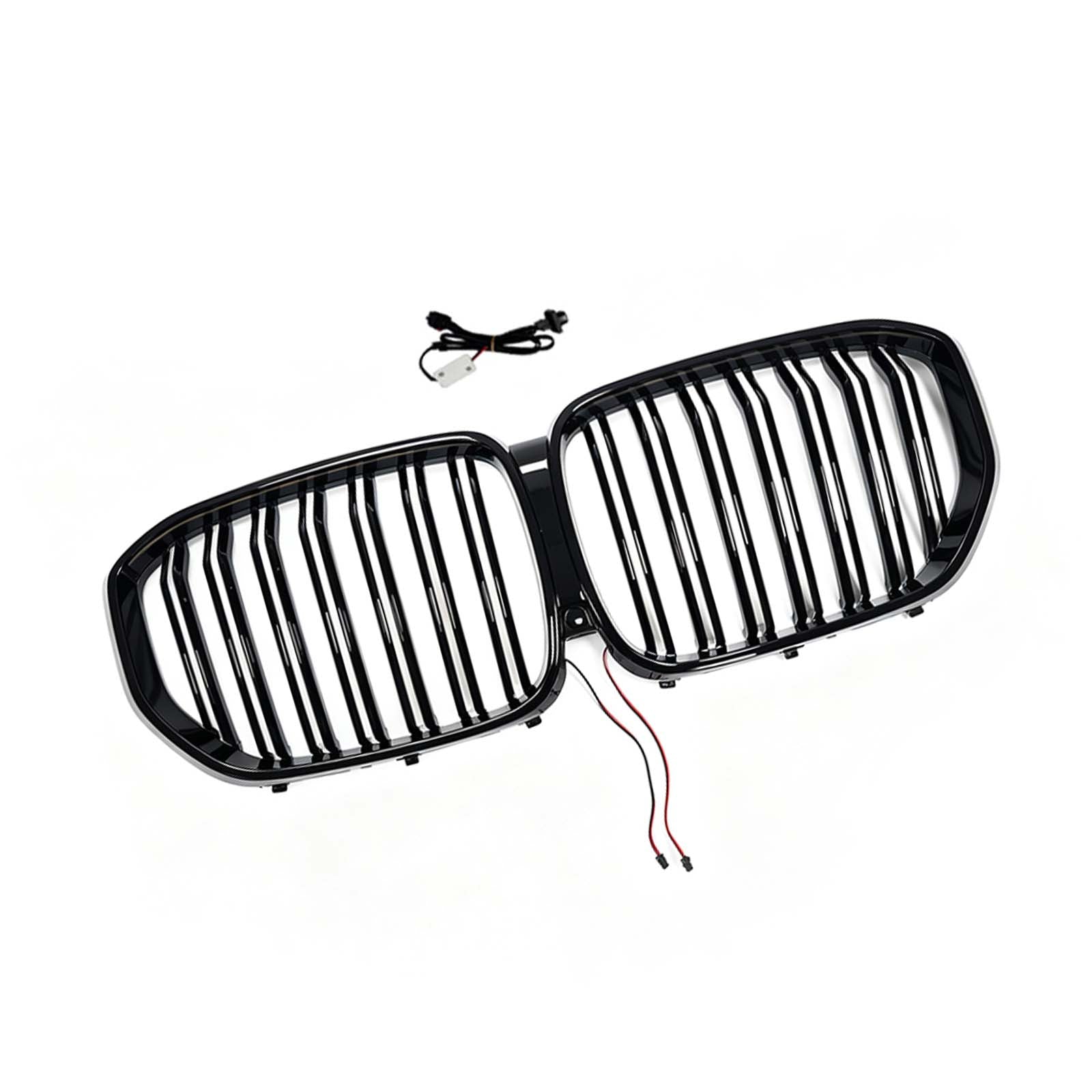 Double Slat Black Front Kidney Grille Pour BMW X5 G05 2019-2022 W/LED