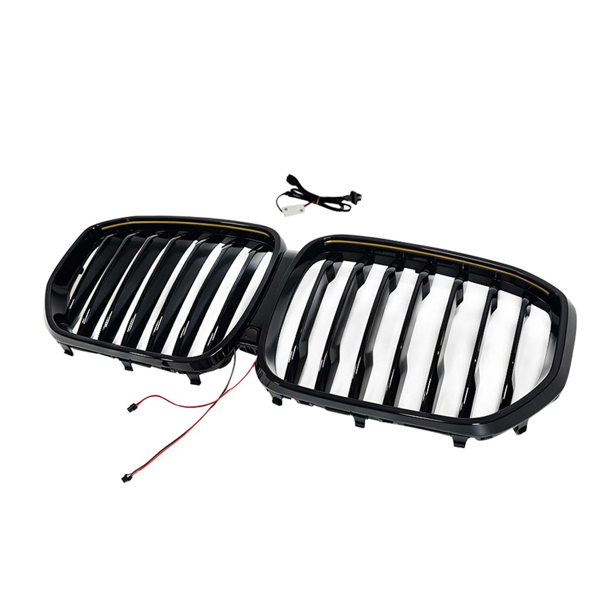 Single Gloss Black Front Kidney Grille Pour BMW X5 G05 2019-2022 W/LED