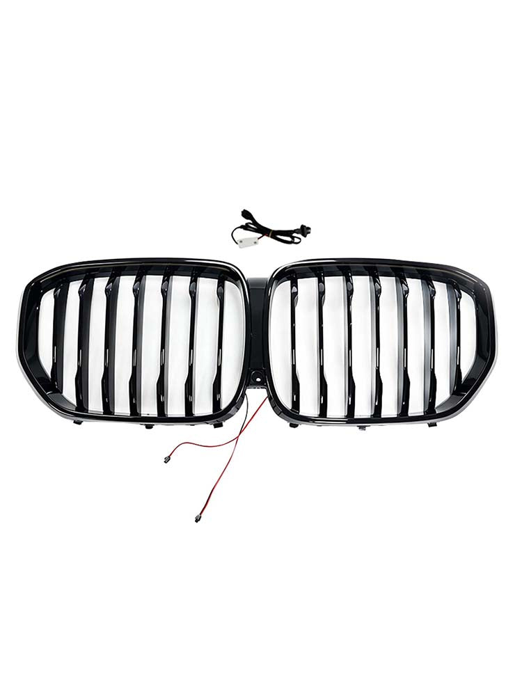 Single Gloss Black Front Kidney Grille Pour BMW X5 G05 2019-2022 W/LED