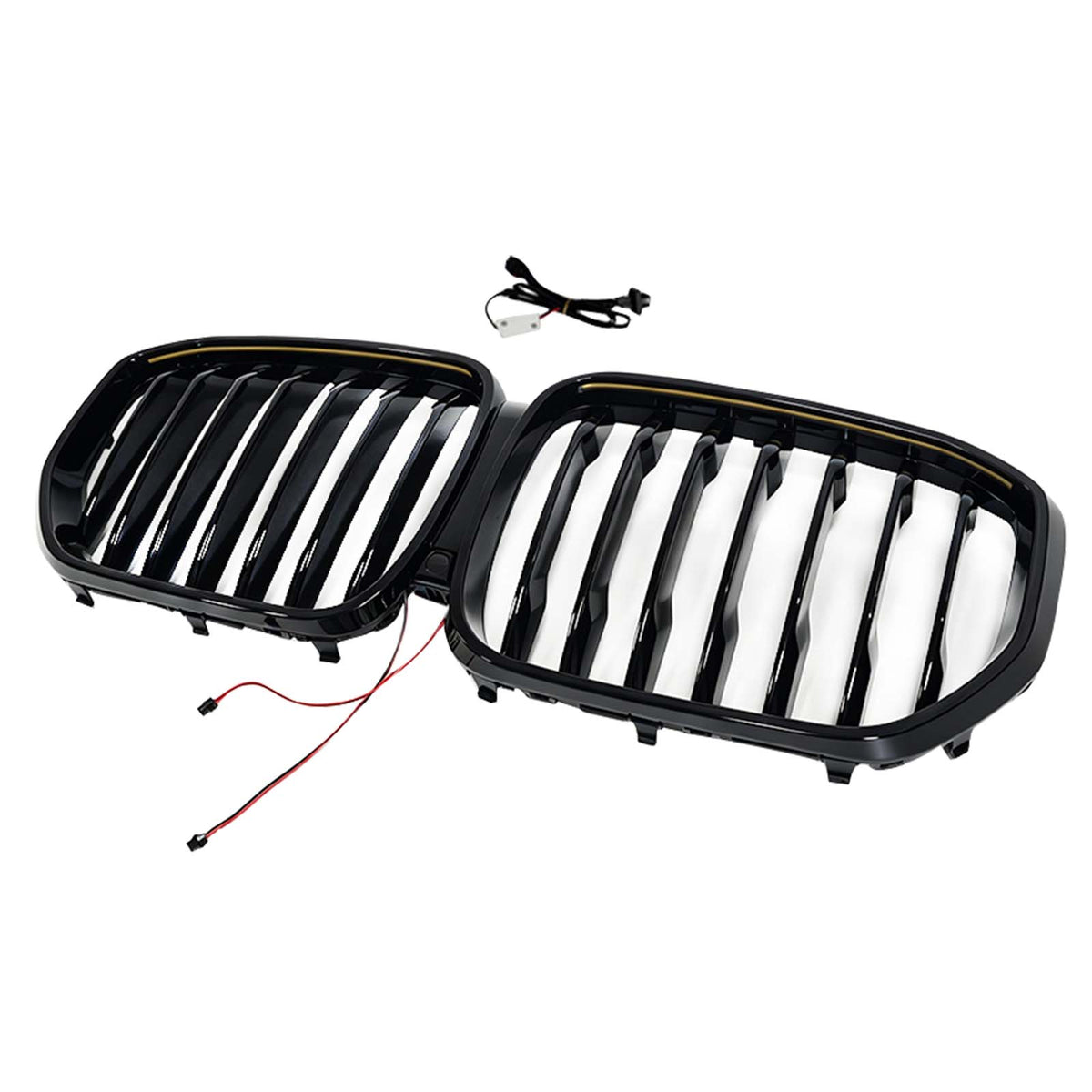 Single Gloss Black Front Kidney Grille Pour BMW X5 G05 2019-2022 W/LED