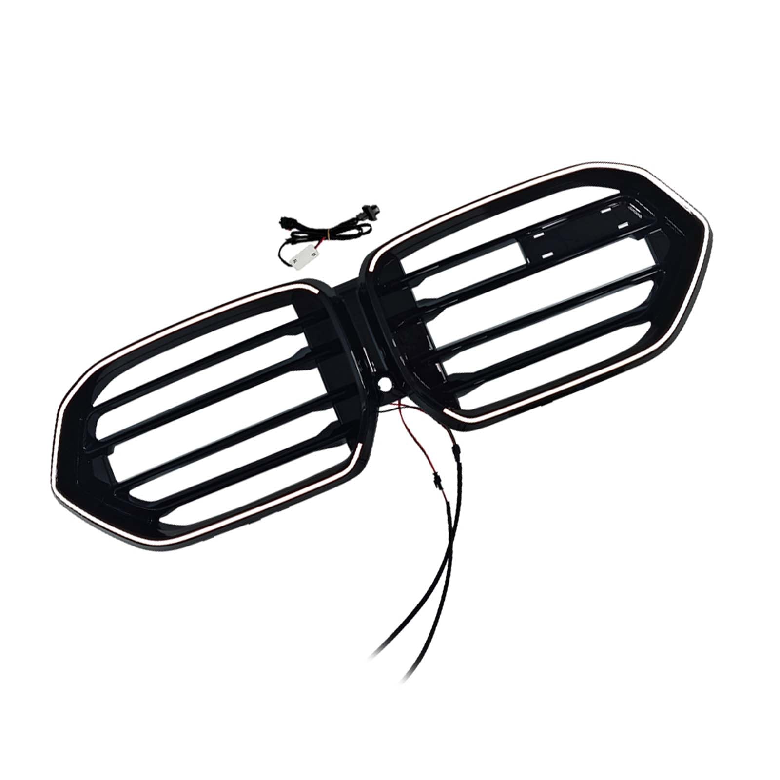 Double Slat Front Bumper Grille Pour BMW X6 G06 M60i 2023-2025 W/Camera Hole