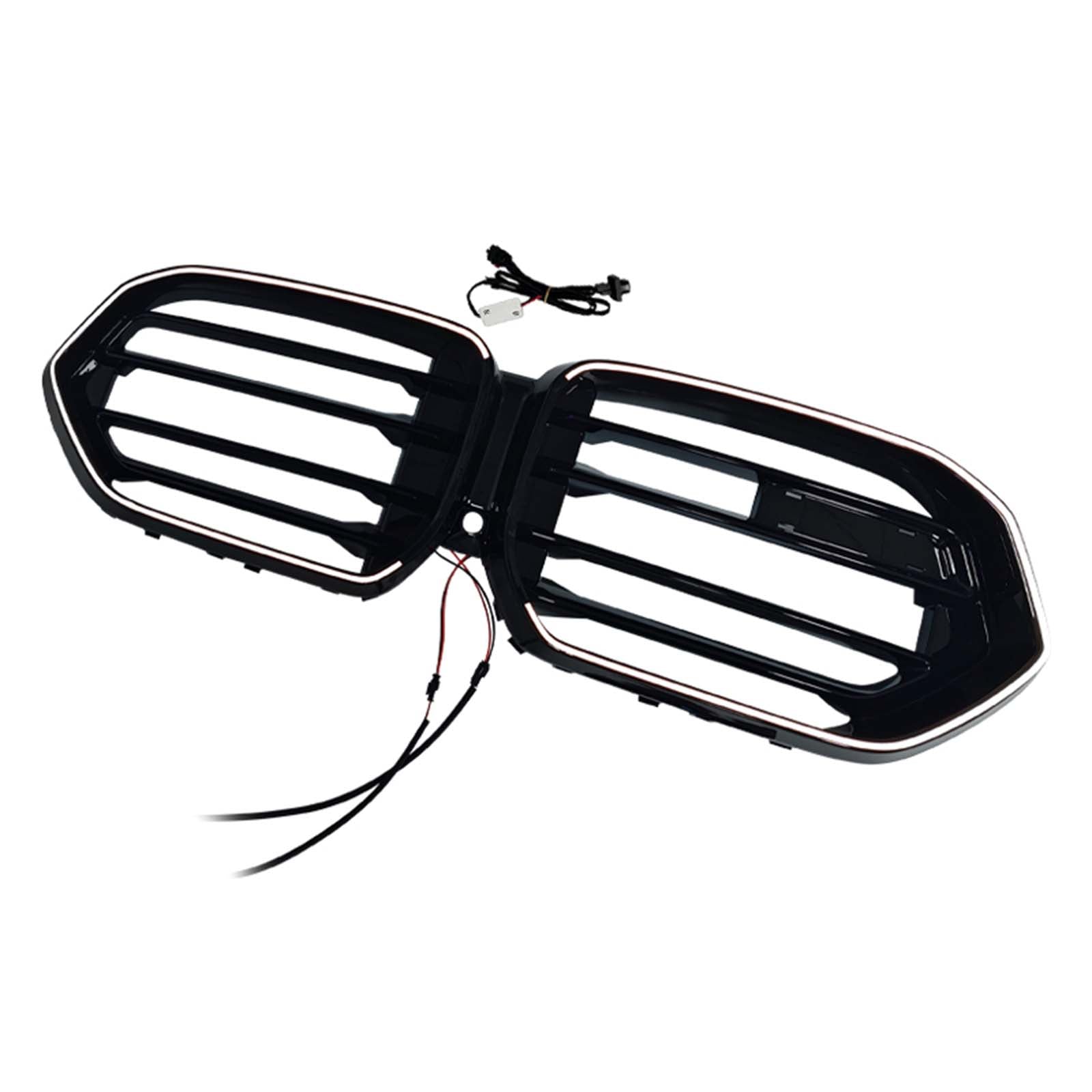 Double Slat Front Bumper Grille Pour BMW X6 G06 M60i 2023-2025 W/Camera Hole