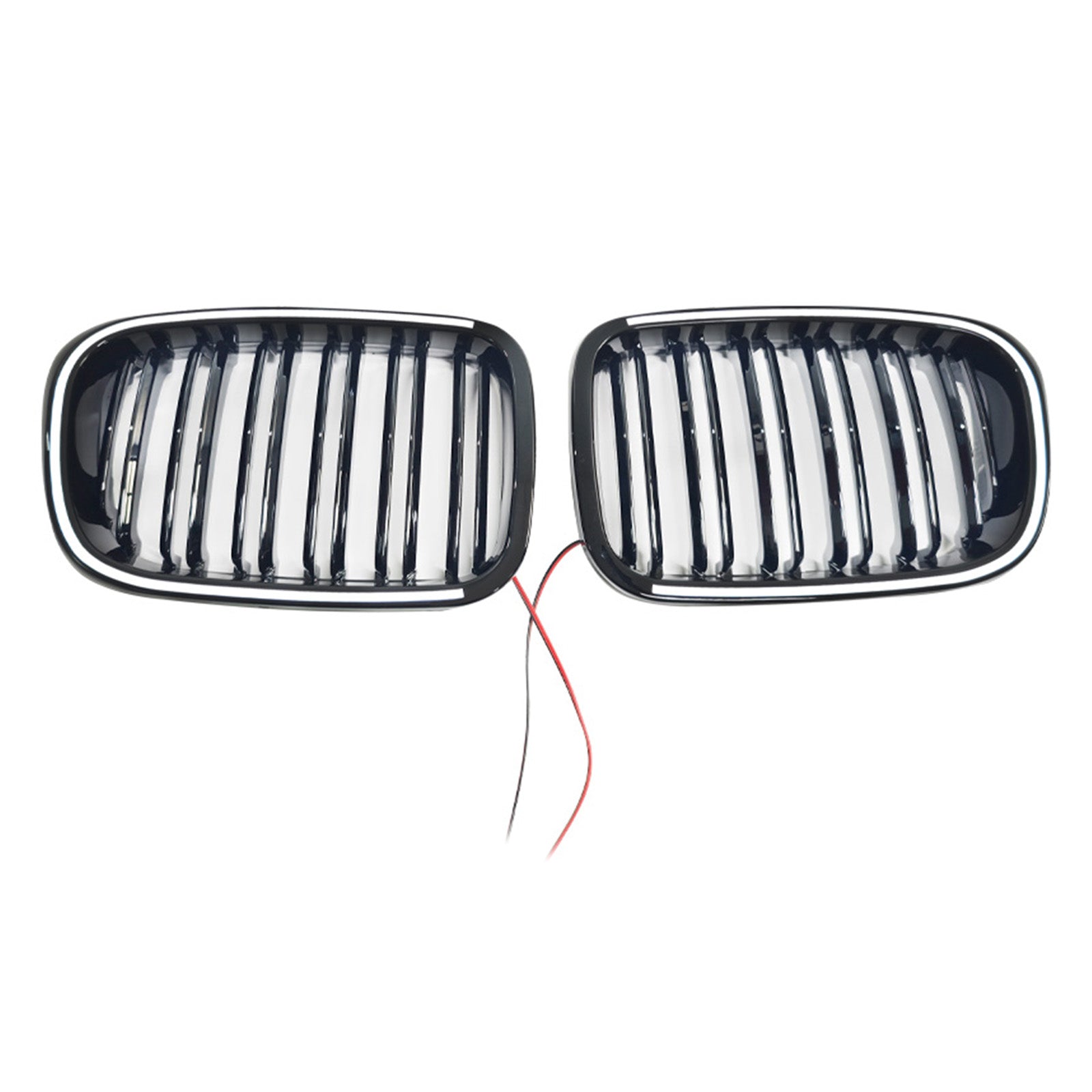 Gloss Black Front Kidney Bumper Grill Grille Pour BMW E46 2-Door 1998-2001 W/LED