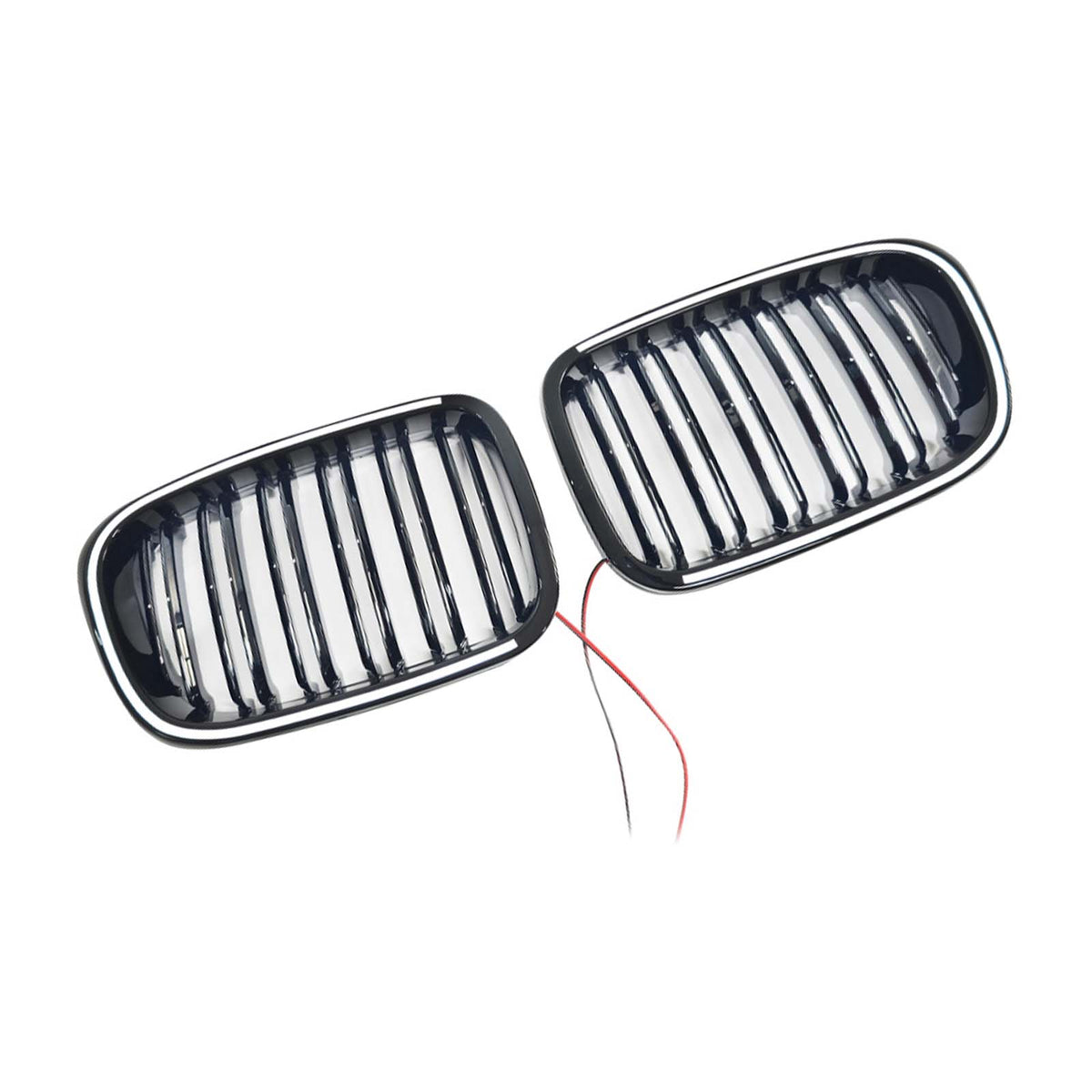 Gloss Black Front Kidney Bumper Grill Grille Pour BMW E46 2-Door 1998-2001 W/LED