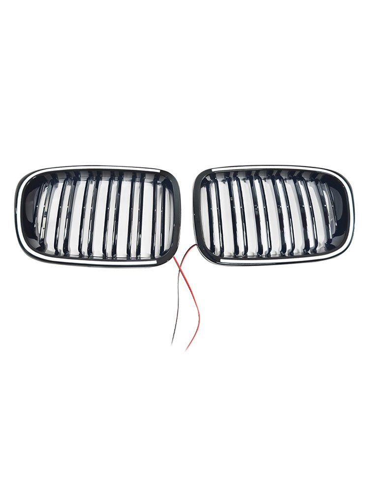 Gloss Black Front Kidney Bumper Grill Grille Pour BMW E46 2-Door 1998-2001 W/LED