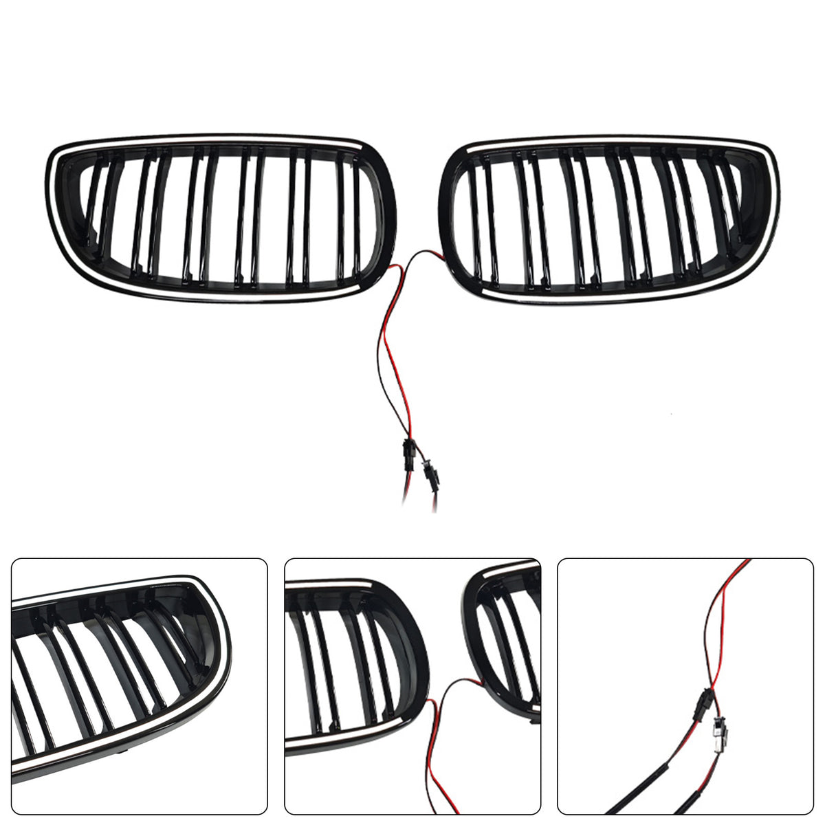 Gloss Black Front Kidney Grill Grille Pour BMW E92 E93 335i 328i Coupe 2006-2009