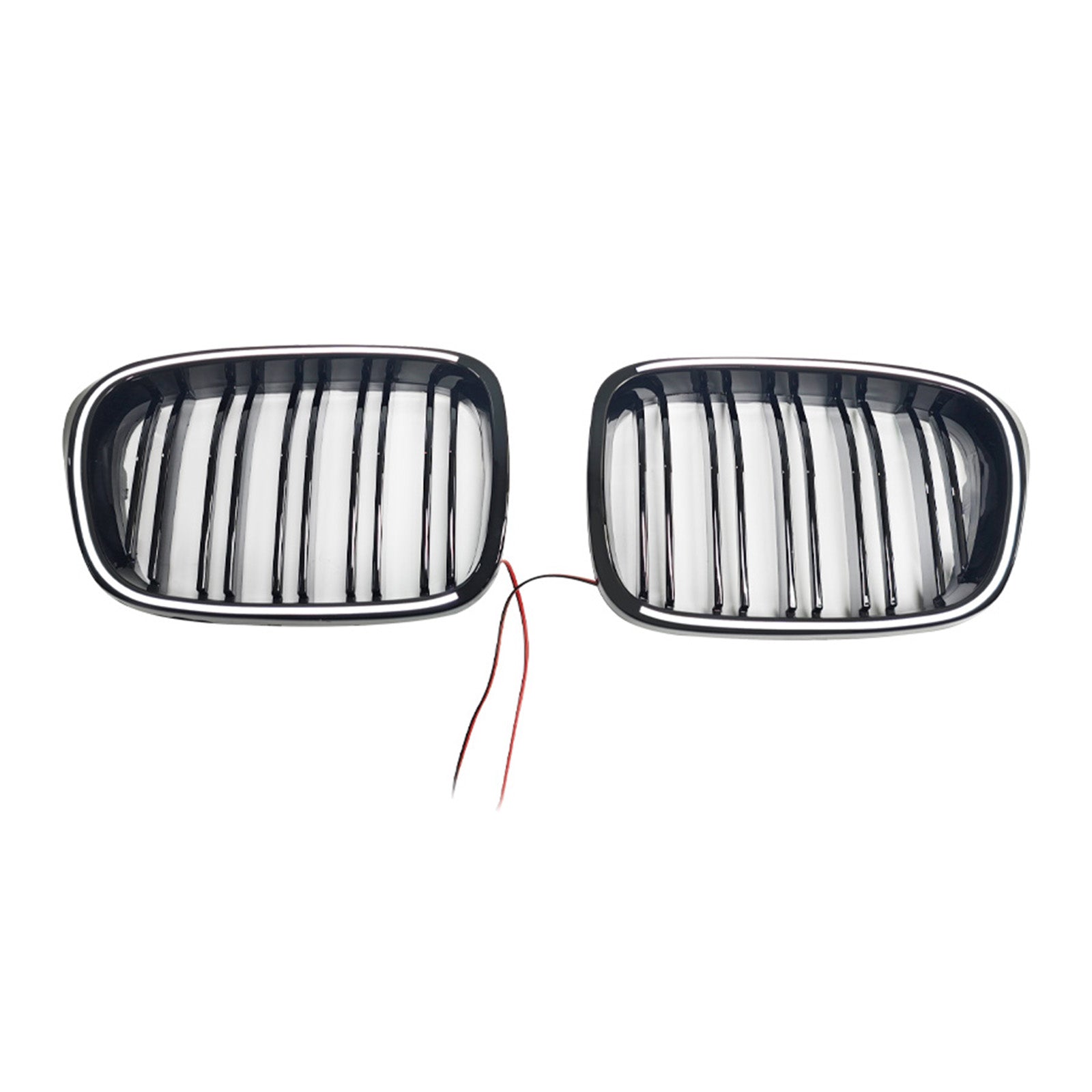 Gloss Black Front Kidney Grill Grille Pour BMW 5 Series E39 1998-2003 W/LED