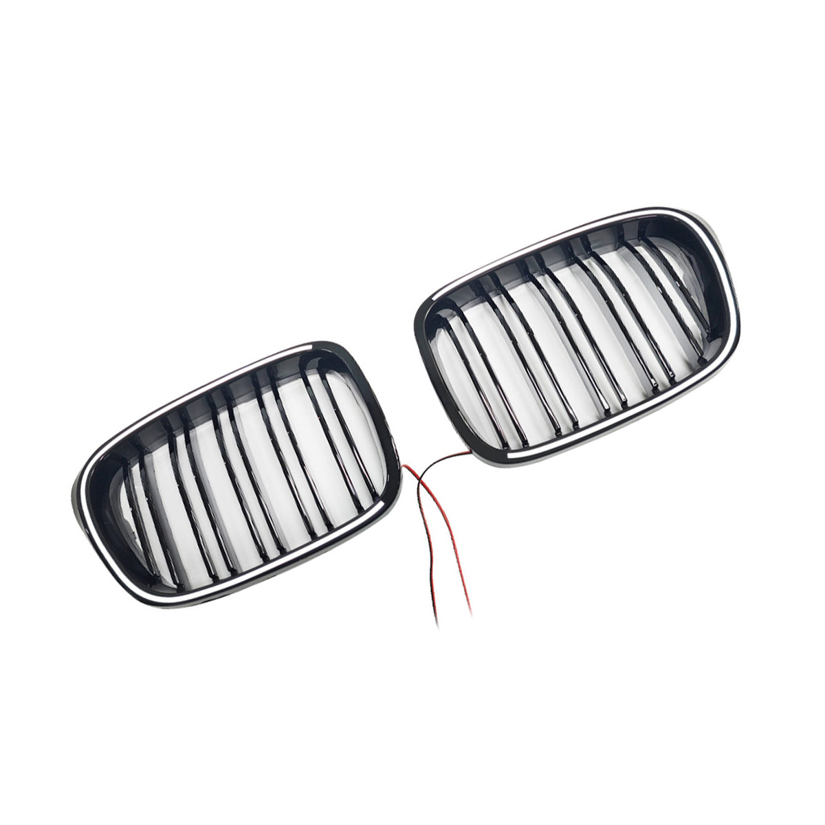 Gloss Black Front Kidney Grill Grille Pour BMW 5 Series E39 1998-2003 W/LED