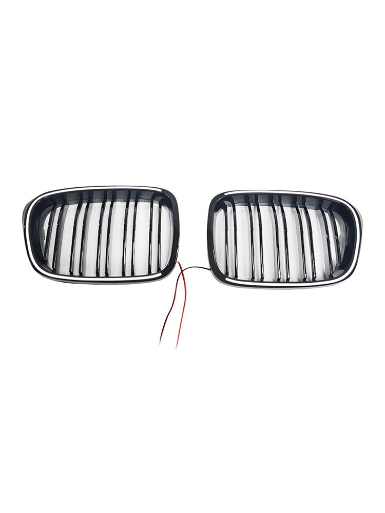 Gloss Black Front Kidney Grill Grille Pour BMW 5 Series E39 1998-2003 W/LED