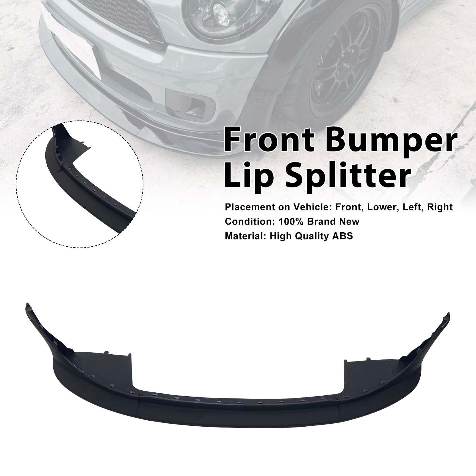 Front Bumper Spoiler Lip Splitter Pour MINI COOPER JCW R55 R56 R57 2006-2013