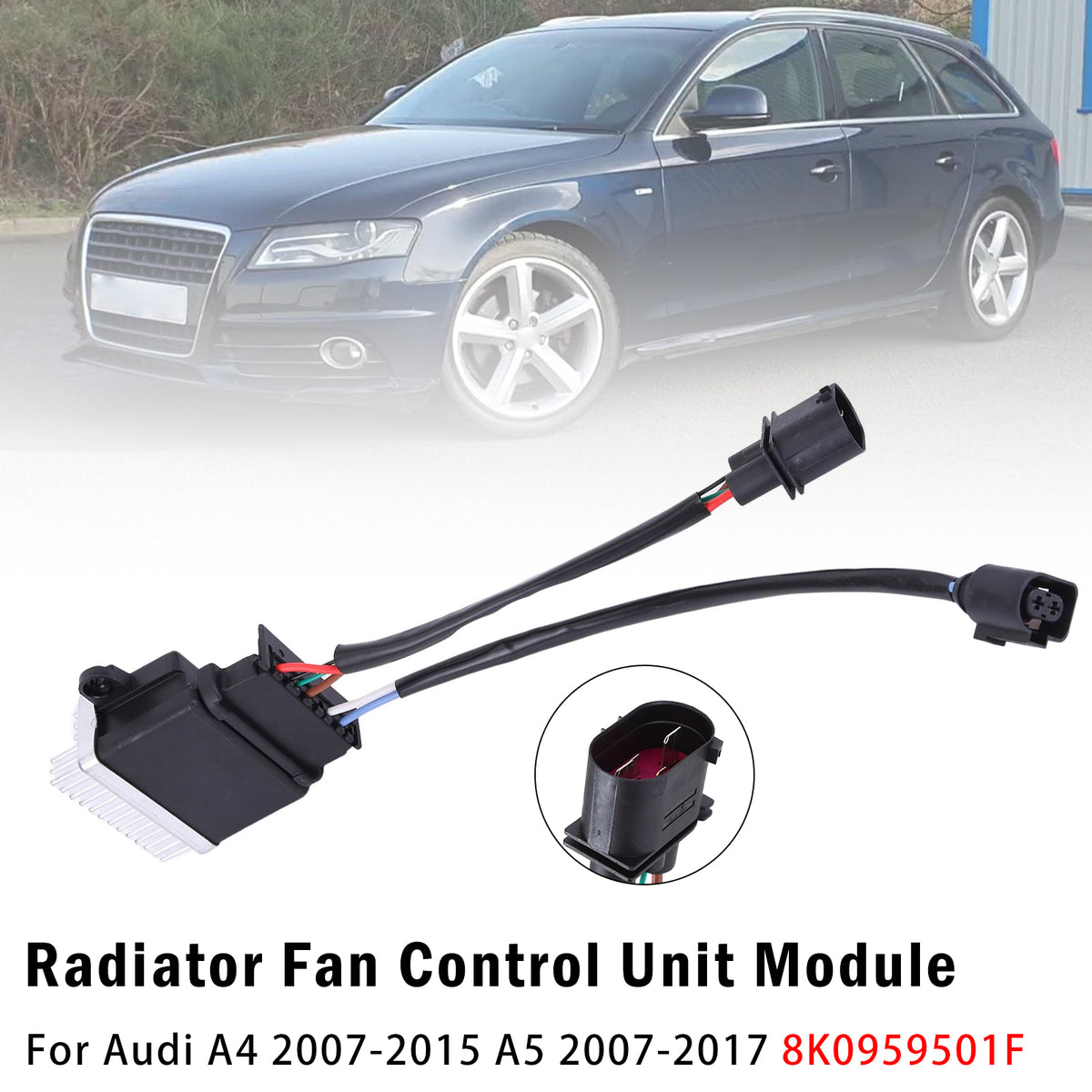 Módulo de control del ventilador del radiador para Audi A4 07-15 A5 07-17 8K0959501F