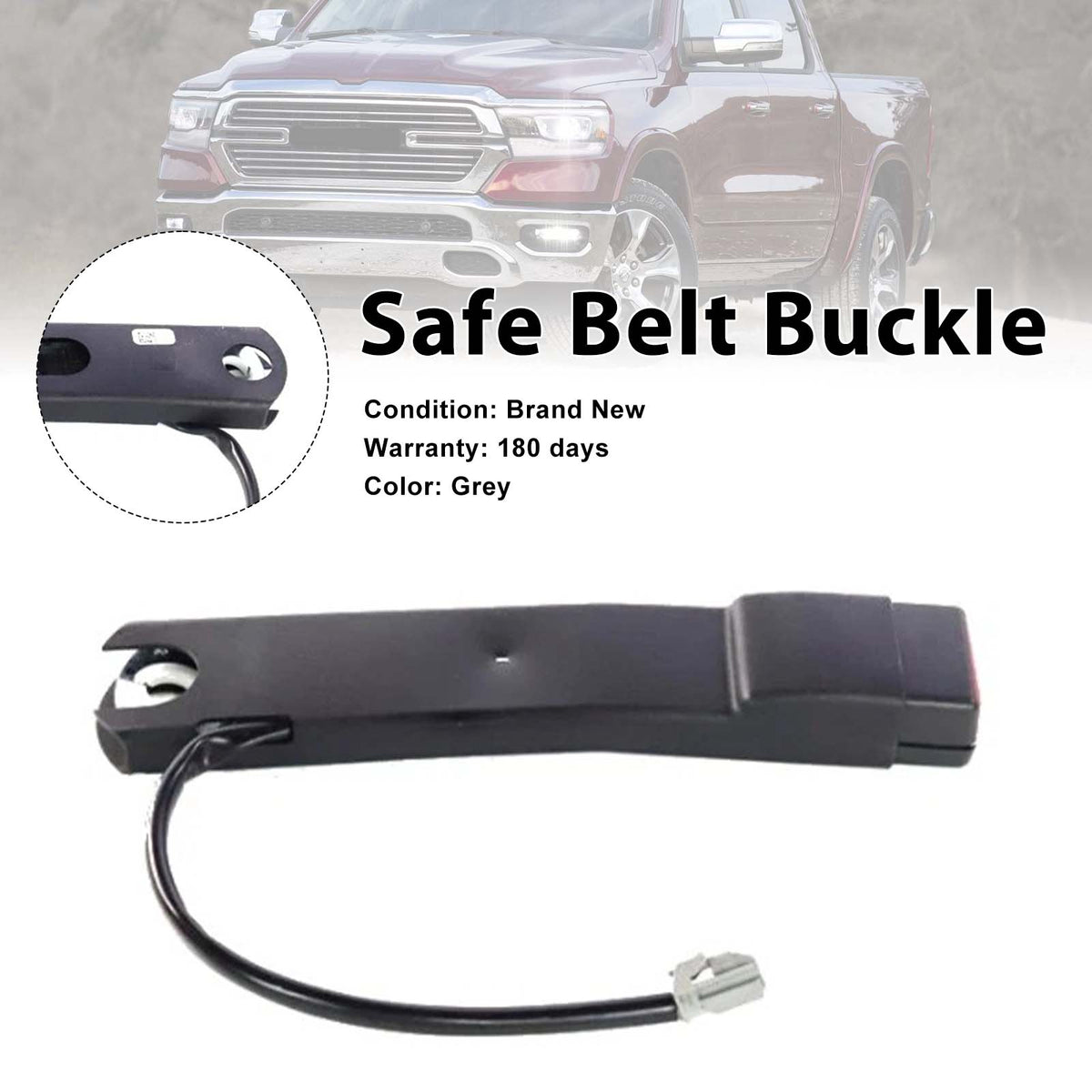 Front Right Inner Seat Belt Buckle 1WM991X7AC Pour Dodge Ram 1500 2500 3500 18-19