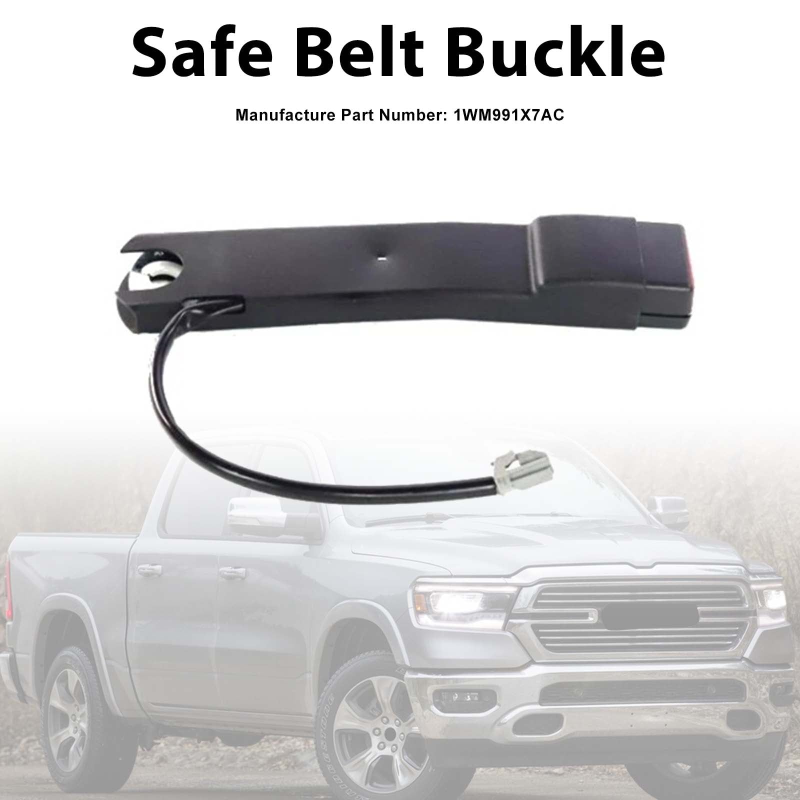 Front Right Inner Seat Belt Buckle 1WM991X7AC Pour Dodge Ram 1500 2500 3500 18-19
