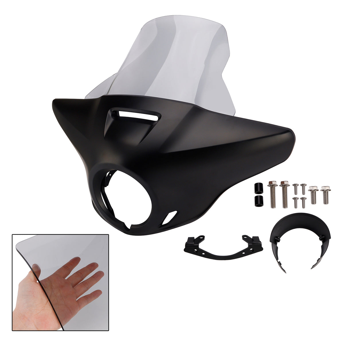 Cupolino parabrezza per HONDA CMX1100 21-24 Nero opaco+Grigio
