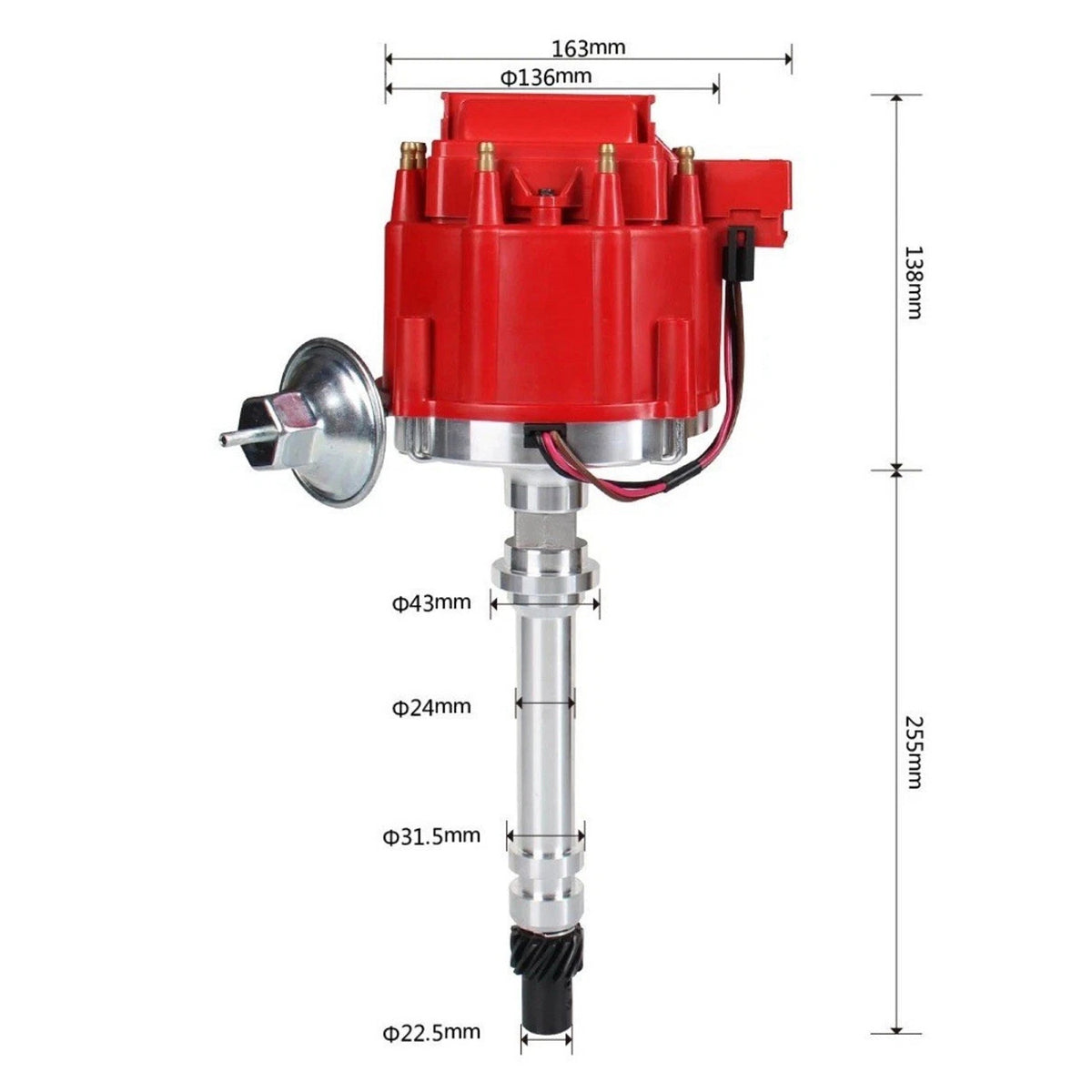 Distributeur avec 65K Volt Haut Pour Racing Chevy V8 HEI 350 454 SBC BBC GM08