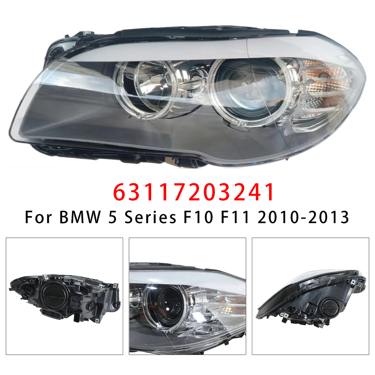 Phare Avant Gauche Halogène Avec LED DRL Pour BMW Série 5 2010-2013