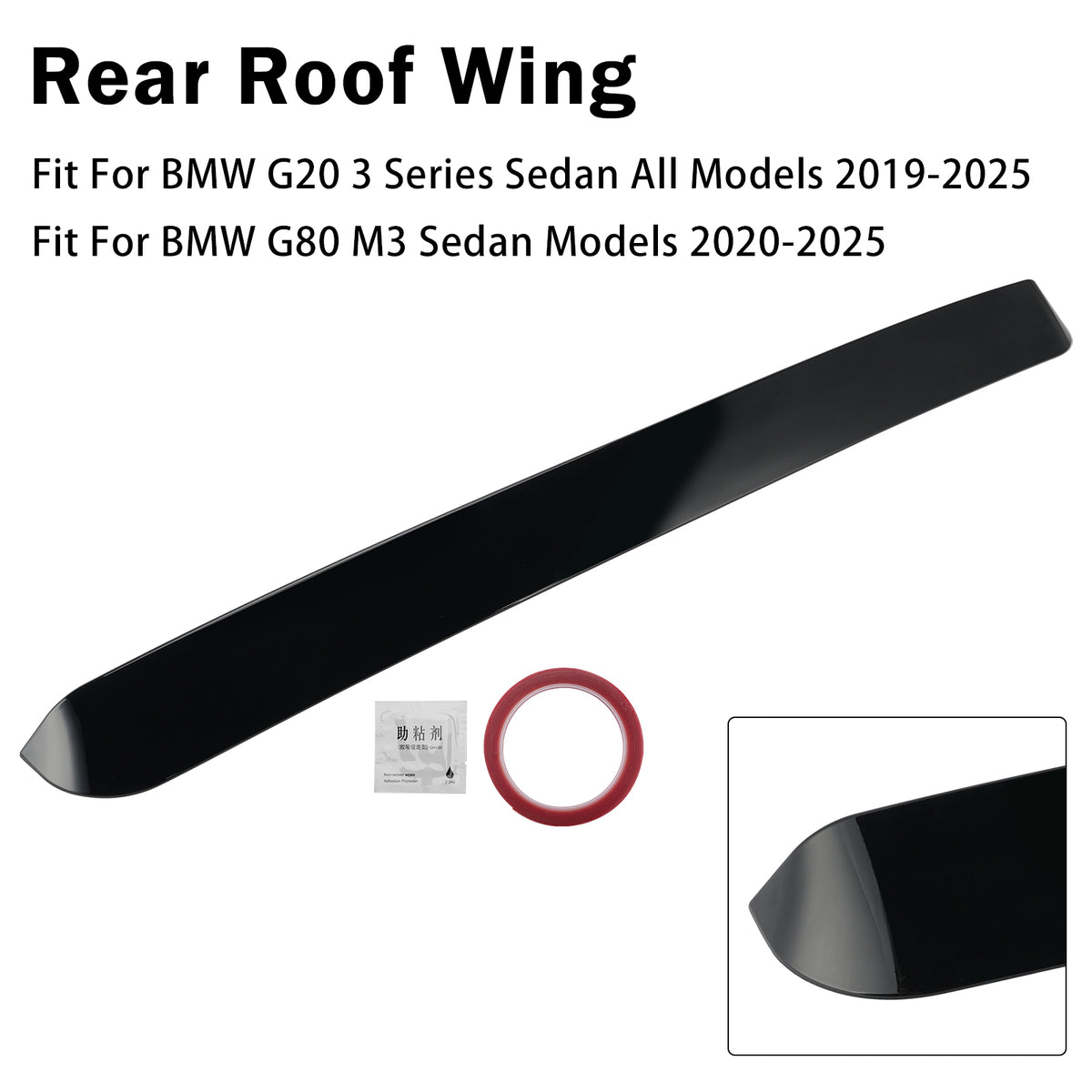 Aileron spoiler de fenêtre de toit noir brillant Pour Kia Forte K3 Sedan 2019‑24