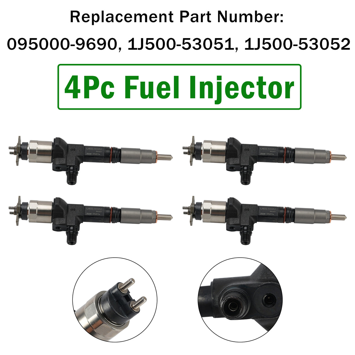4X Injecteur De Carburant 095000-9690 1J500-53051 Pour Kubota V3800 V3800T Moteur