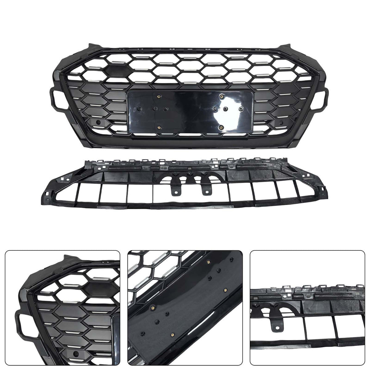RS4‑Style Front Bumper Grille Grill 8W0853651D Pour Audi A4 S4 B9.5 2020‑2022