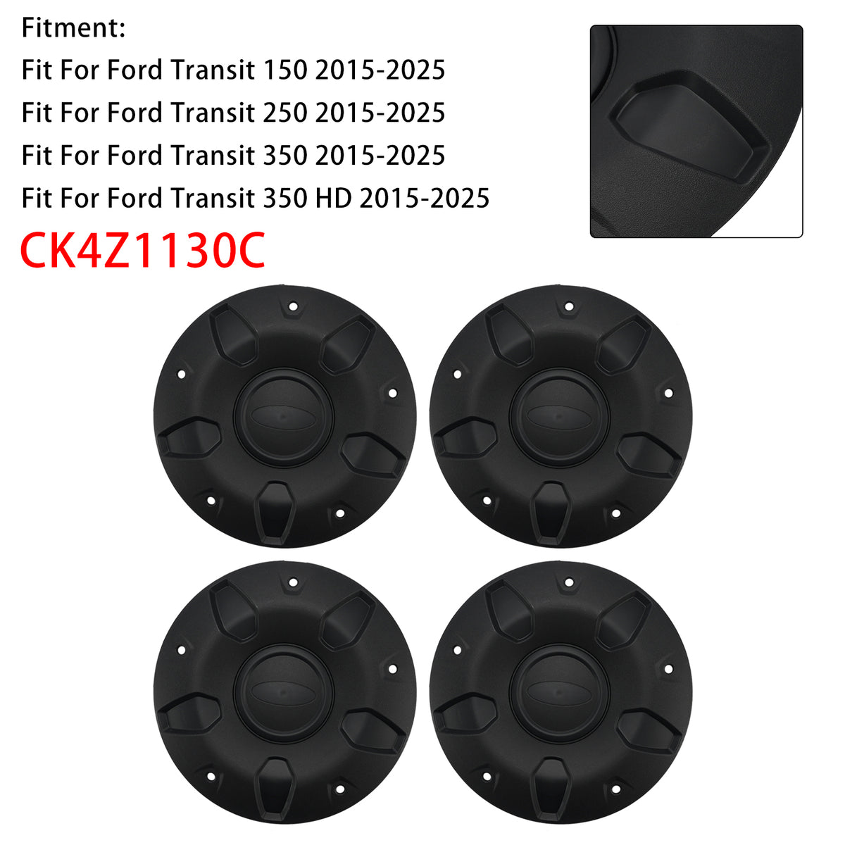 4 cubiertas de buje para Ford Transit 150 250 350 2015-2025 CK4Z1130C
