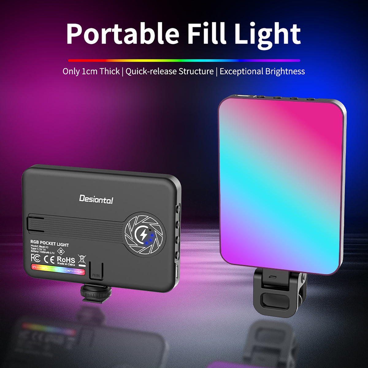 iReal-X3 RGB LED-videovalon täytevalo RGB muotokuvataskulamppu