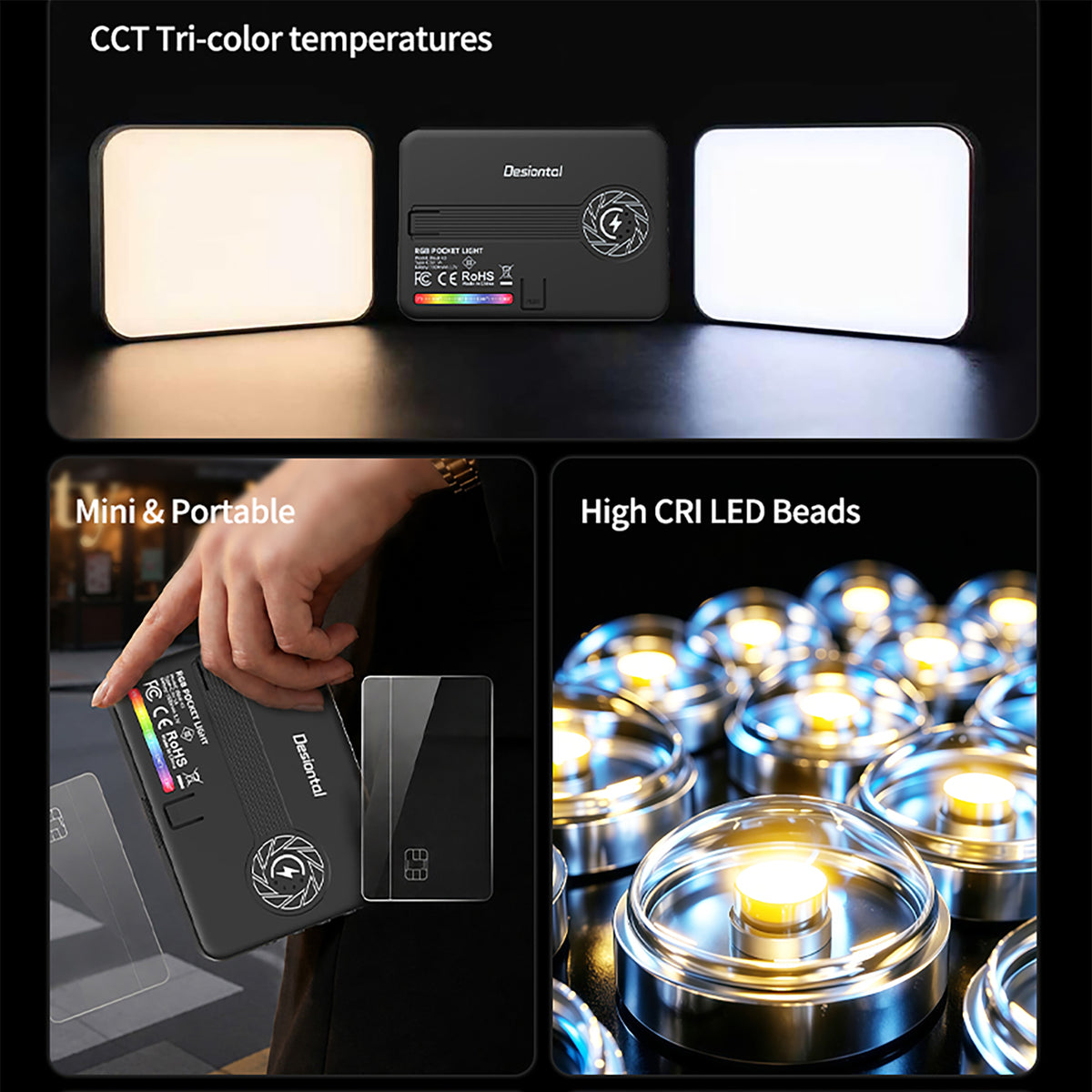 iReal-X3 RGB LED-videovalon täytevalo RGB muotokuvataskulamppu