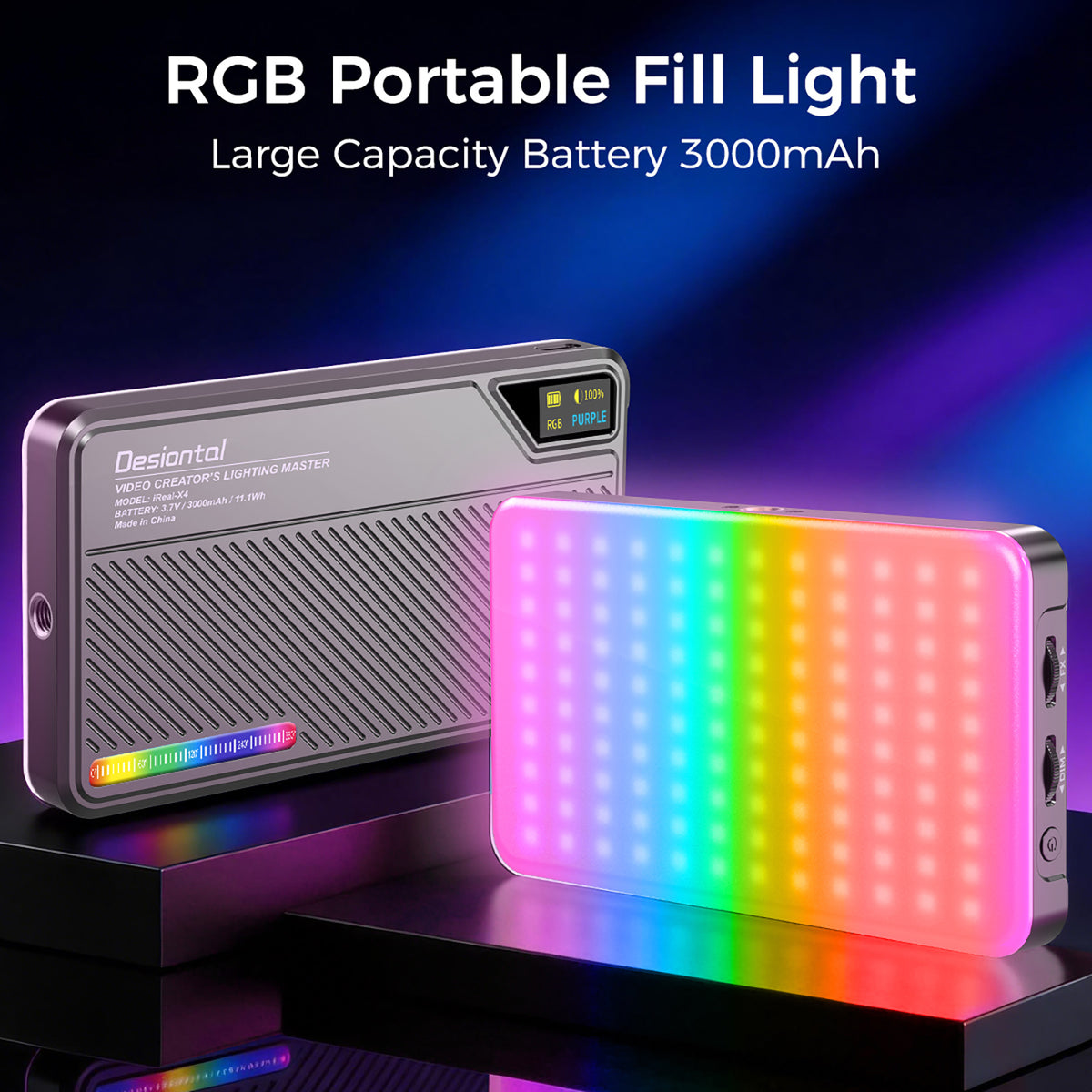 linterna portátil a todo color de luz de relleno de luz de vídeo LED iRealX4 RGB