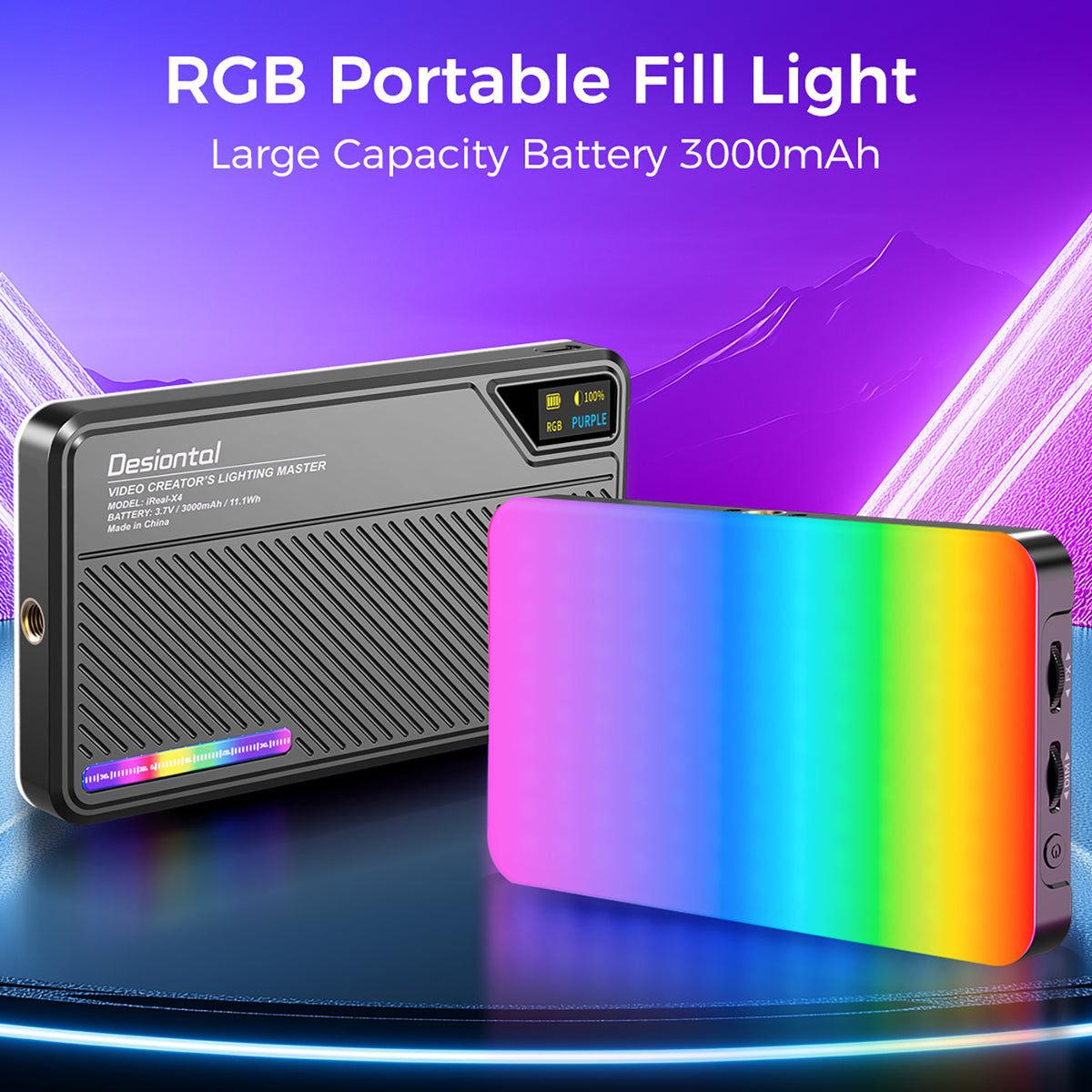 linterna portátil a todo color de luz de relleno de luz de vídeo LED iRealX4 RGB