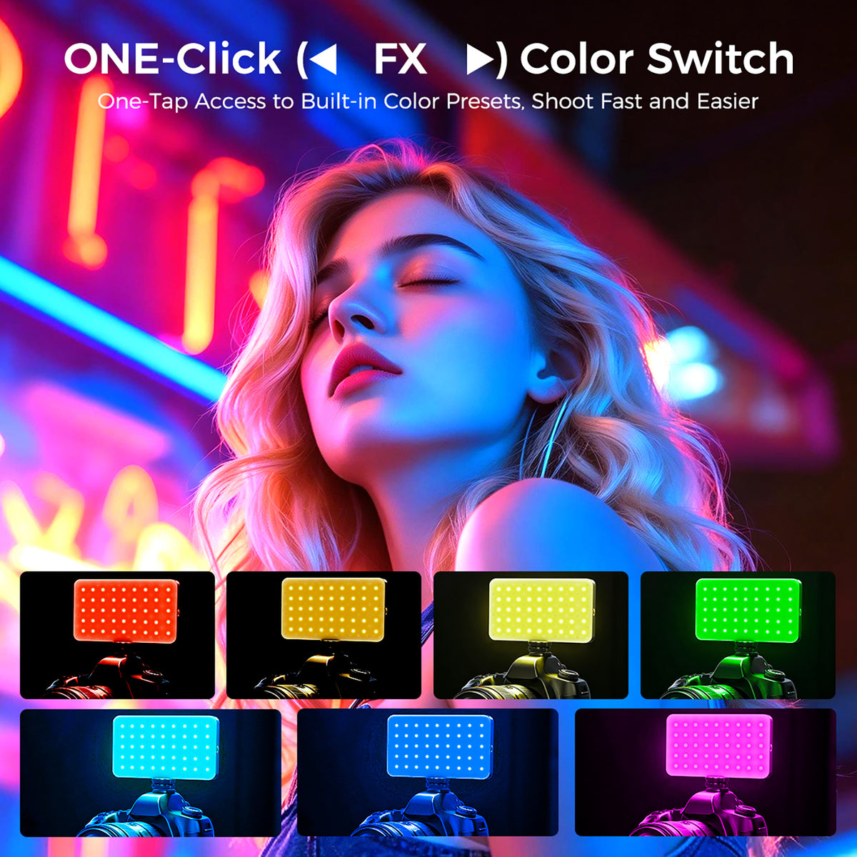linterna portátil a todo color de luz de relleno de luz de vídeo LED iRealX4 RGB
