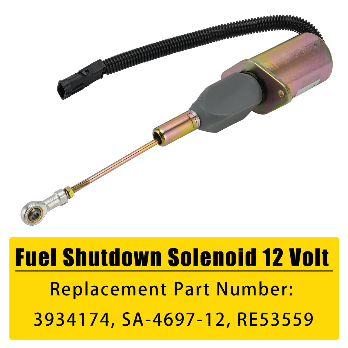 3934174 SA-4697-12 RE53559 Solenoide de cierre de combustible para Cummins 5,9 L 12 V