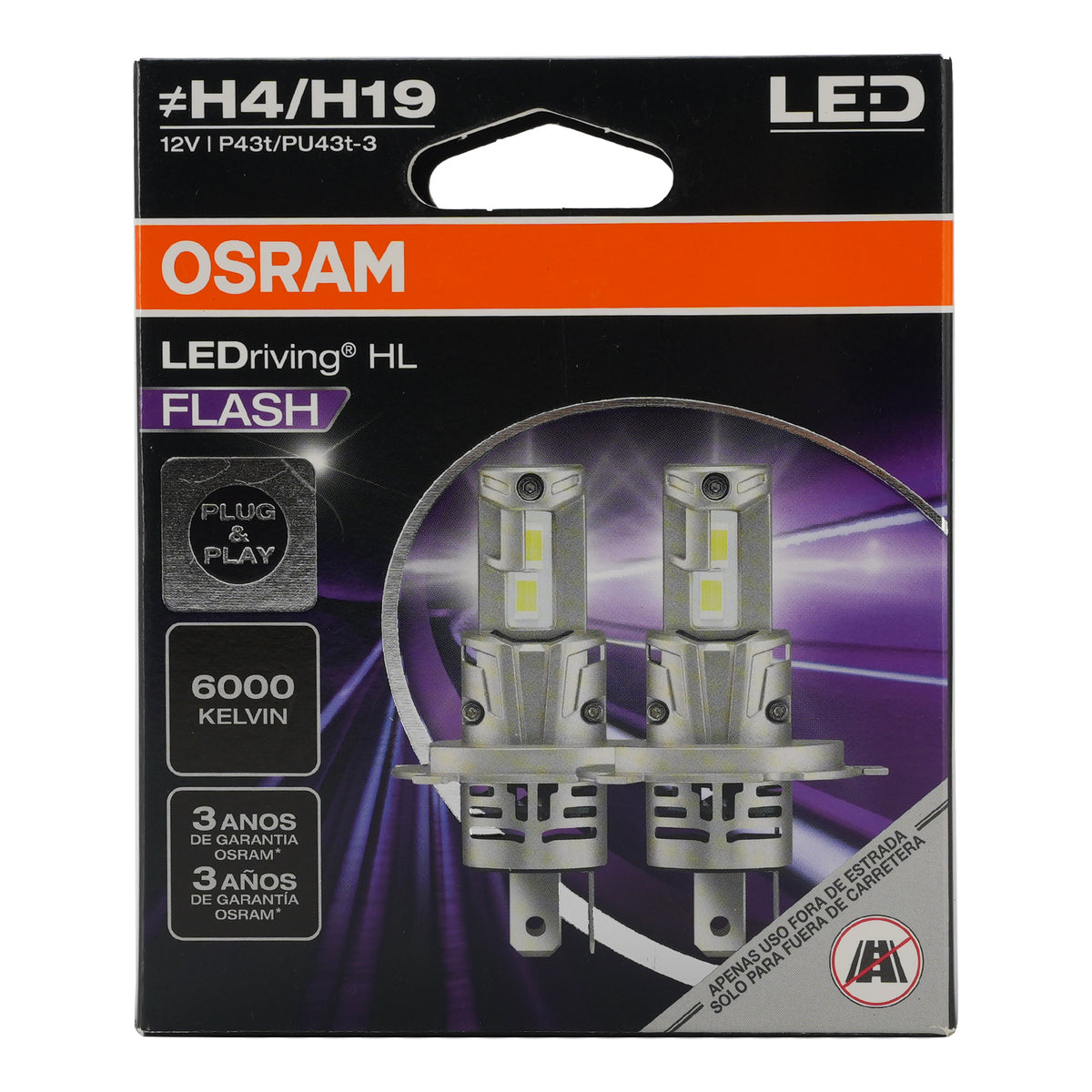 LED-Auto-Scheinwerferlampen-Set H4/H19 12 V 20/20 W 6000 K für OSRAM YS64193CWFLf