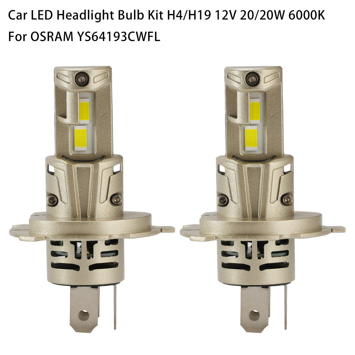 LED-Auto-Scheinwerferlampen-Set H4/H19 12 V 20/20 W 6000 K für OSRAM YS64193CWFLf