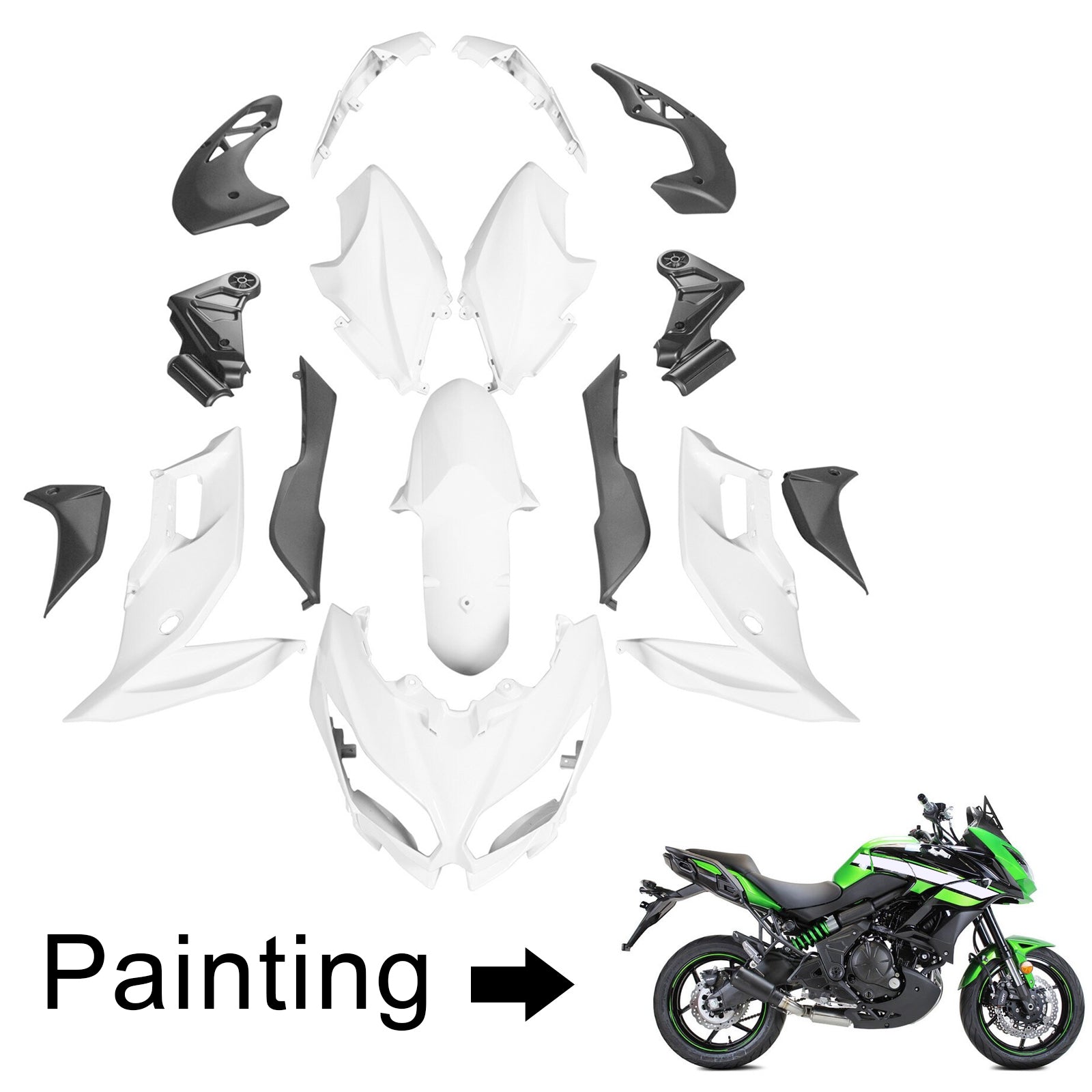 Kit de carénage par injection, carrosserie en plastique ABS, compatible avec la Kawasaki Versys 650 2015-2021