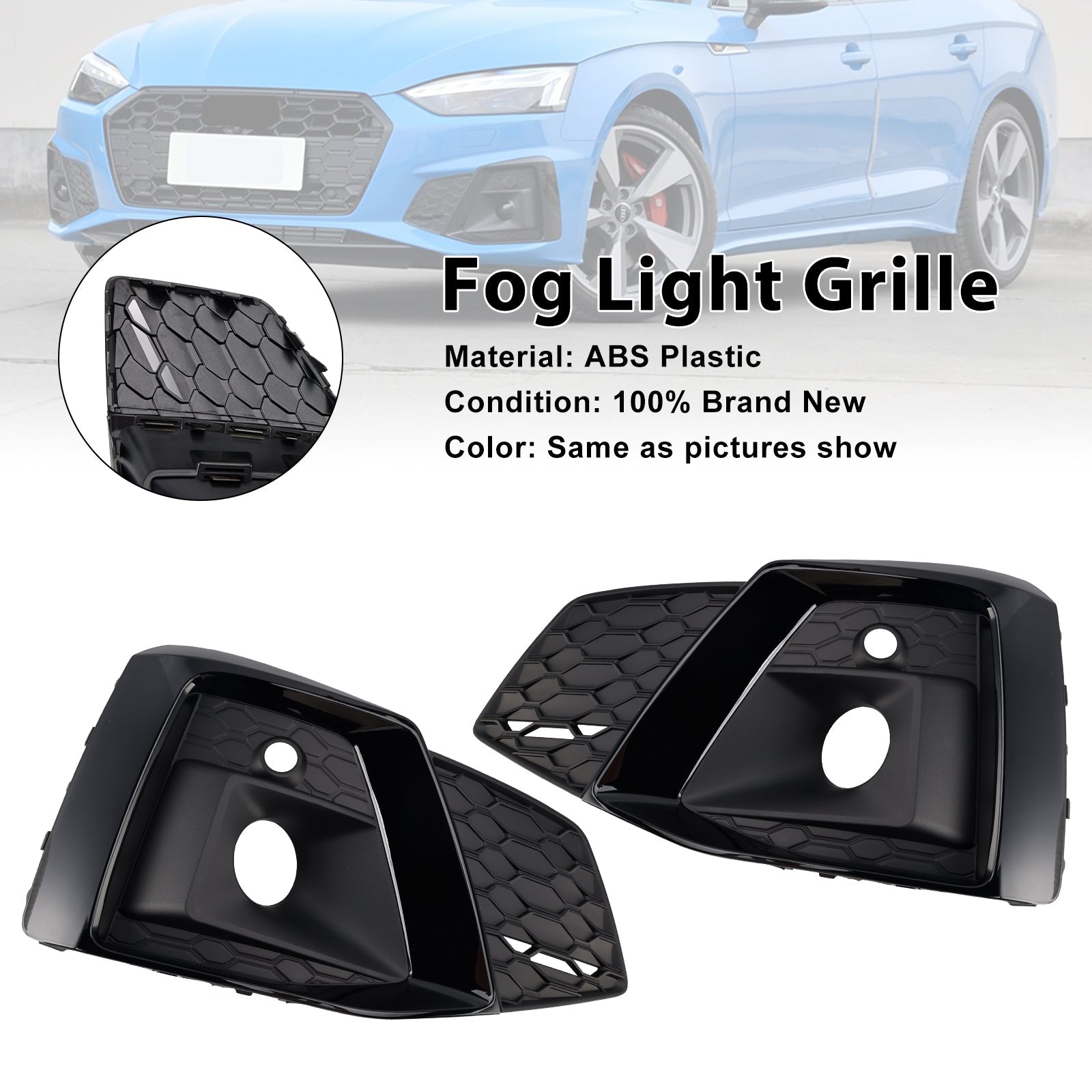 Audi A5 S-line S5 2020-2023 Etupuskurin sumuvalon säleikkö 8W6807682T3Q7