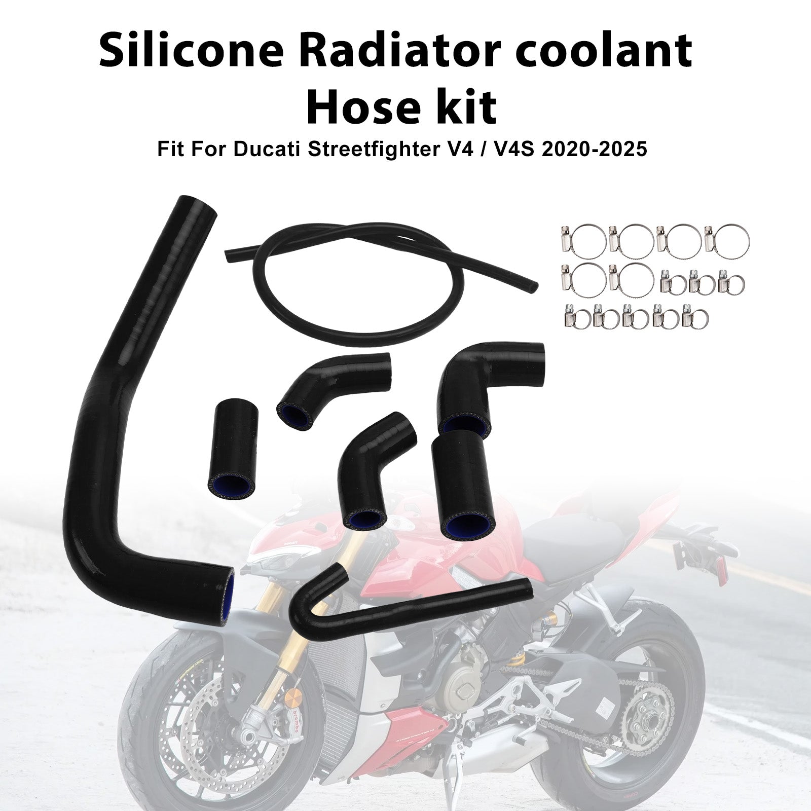 Durite de refroidissement en silicone pour radiateur Ducati Streetfighter V4 V4S (2020-2025)