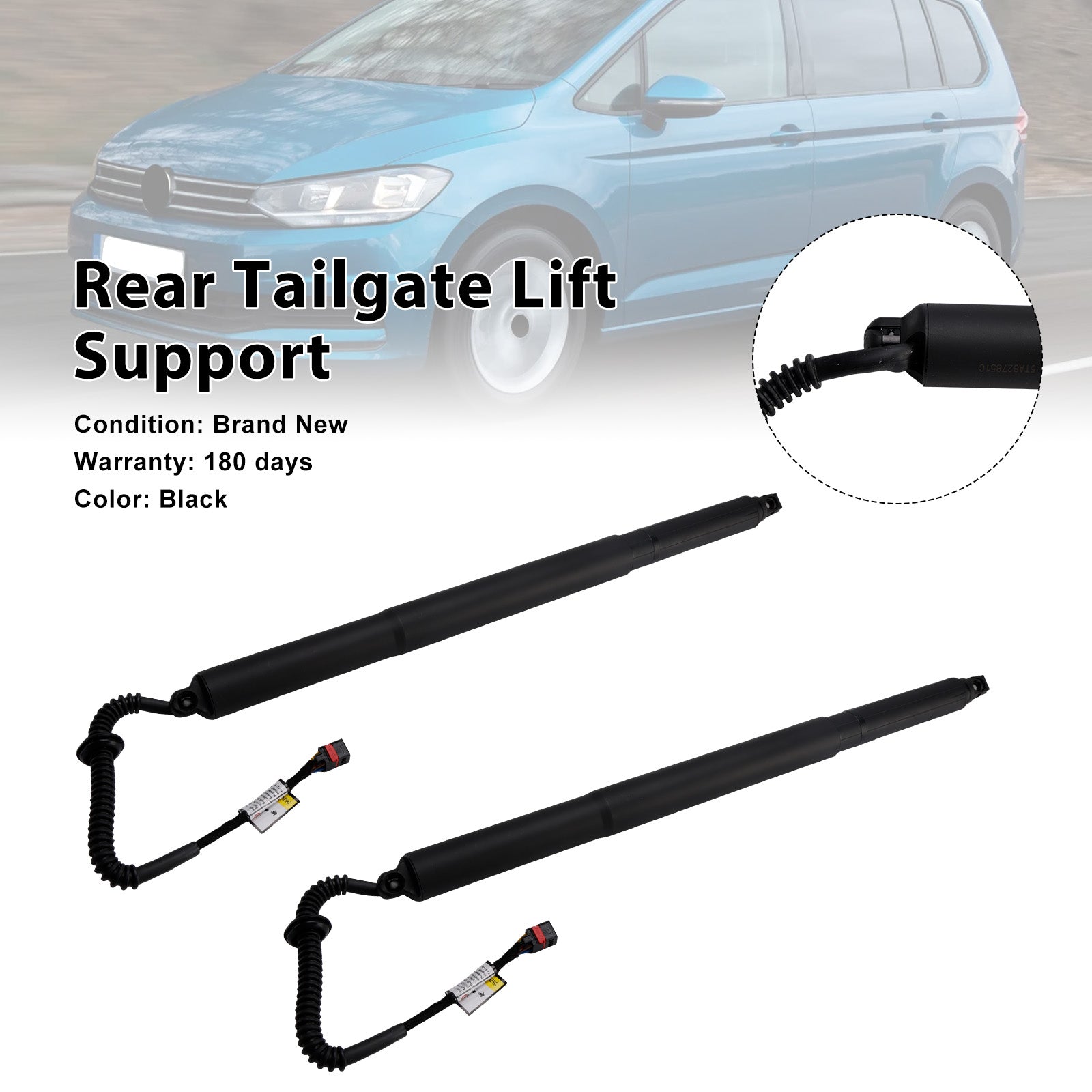 Vérins à gaz électriques de hayon arrière (2 pièces) pour VW Touran 5T1 (2015-2023) - Référence : 5TA827851A