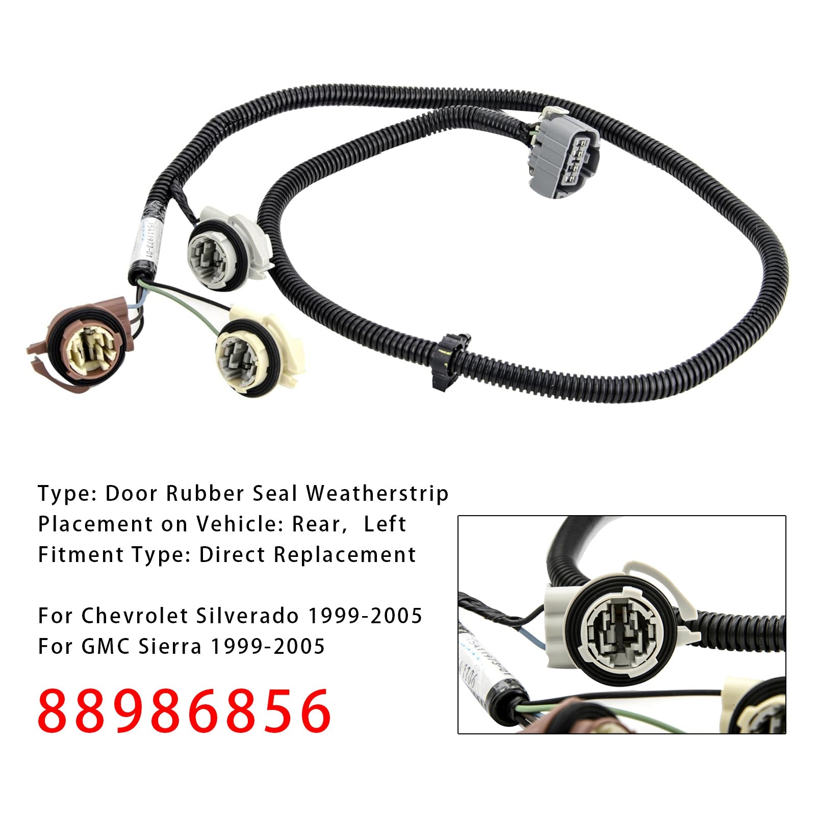 Kabelski snop leve zadnje luči (voznikova stran) za Chevy Silverado in GMC Sierra 1999–2005