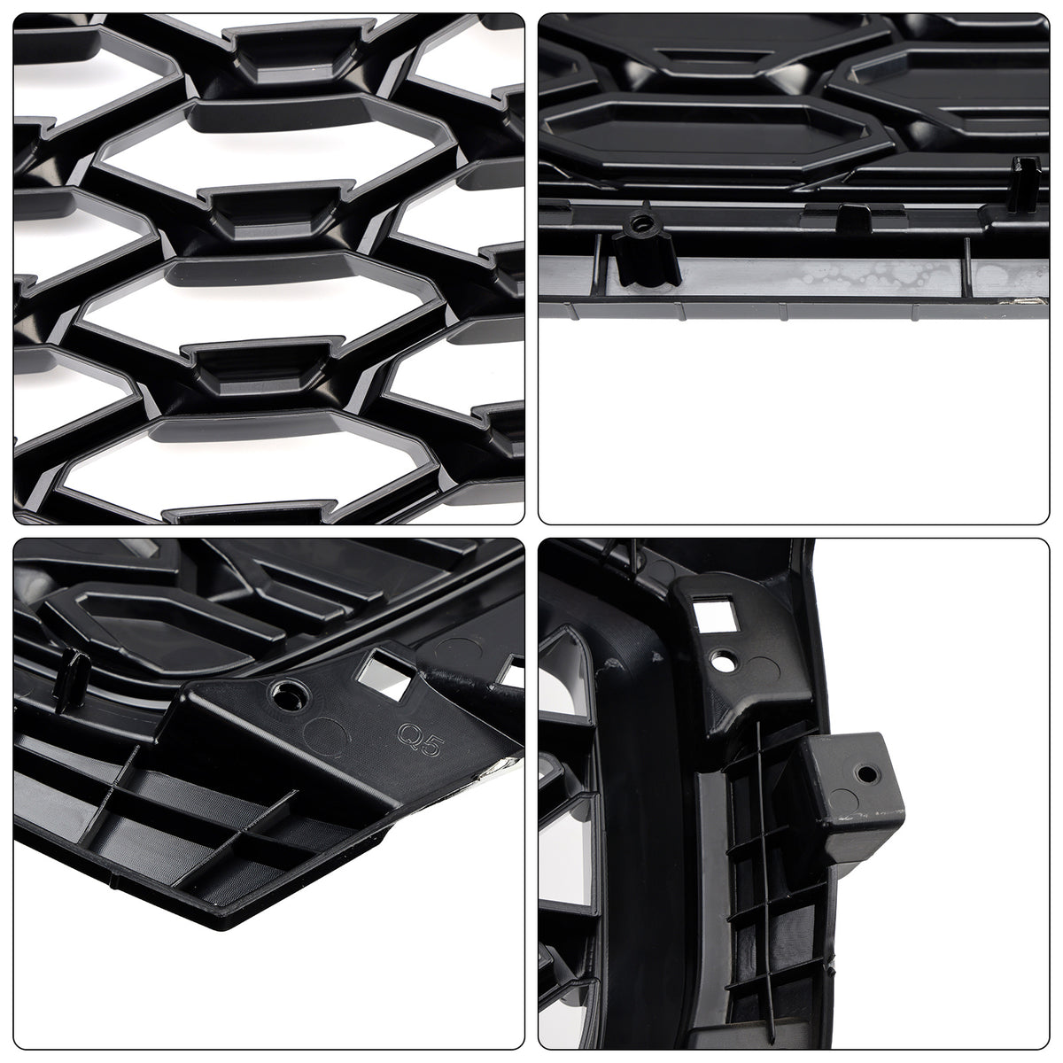 Front Bumper Grille Honeycomb Grill & Fog Light Cover Pour Audi Q5 2021-2025