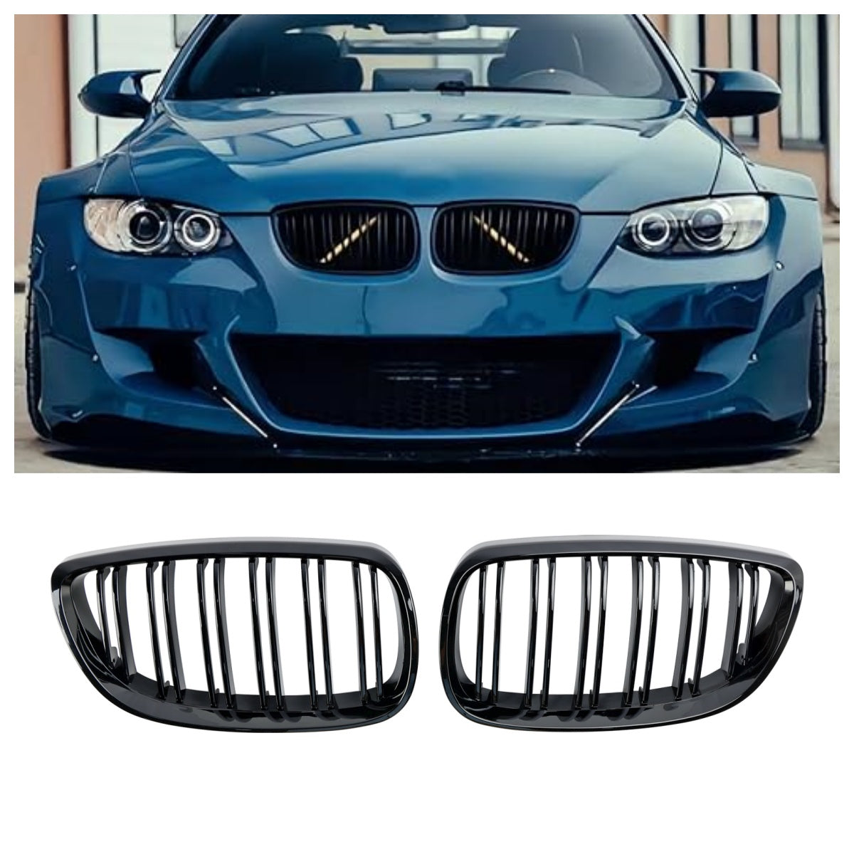 Briljant zwart frontrooster voor BMW Coupe E93 Pre-Reinforced Convertible 2007-2010