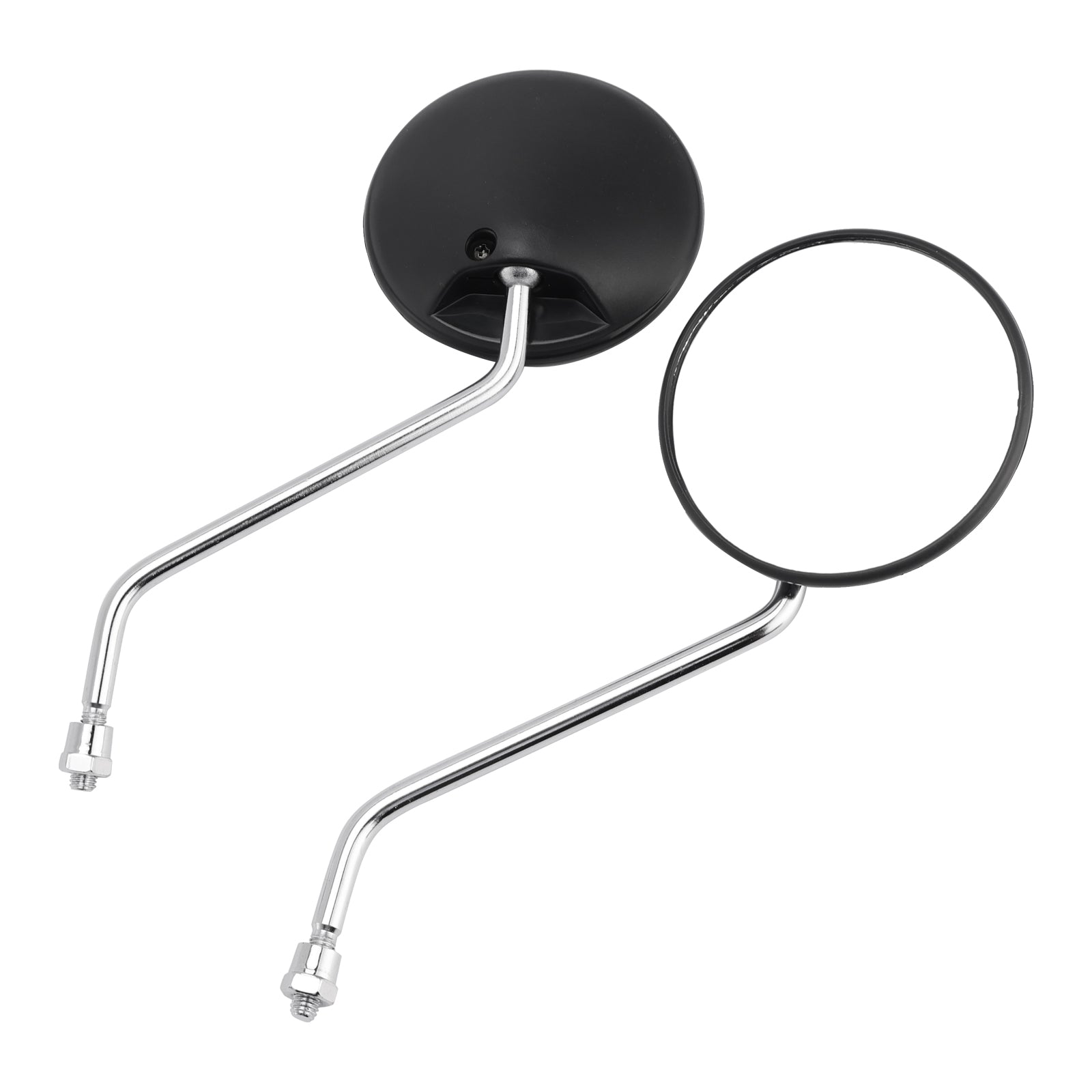 Paire de rétroviseurs ronds noirs pour scooter/cyclomoteur Piaggio Vespa, diamètre 8 mm, compatibilité universelle